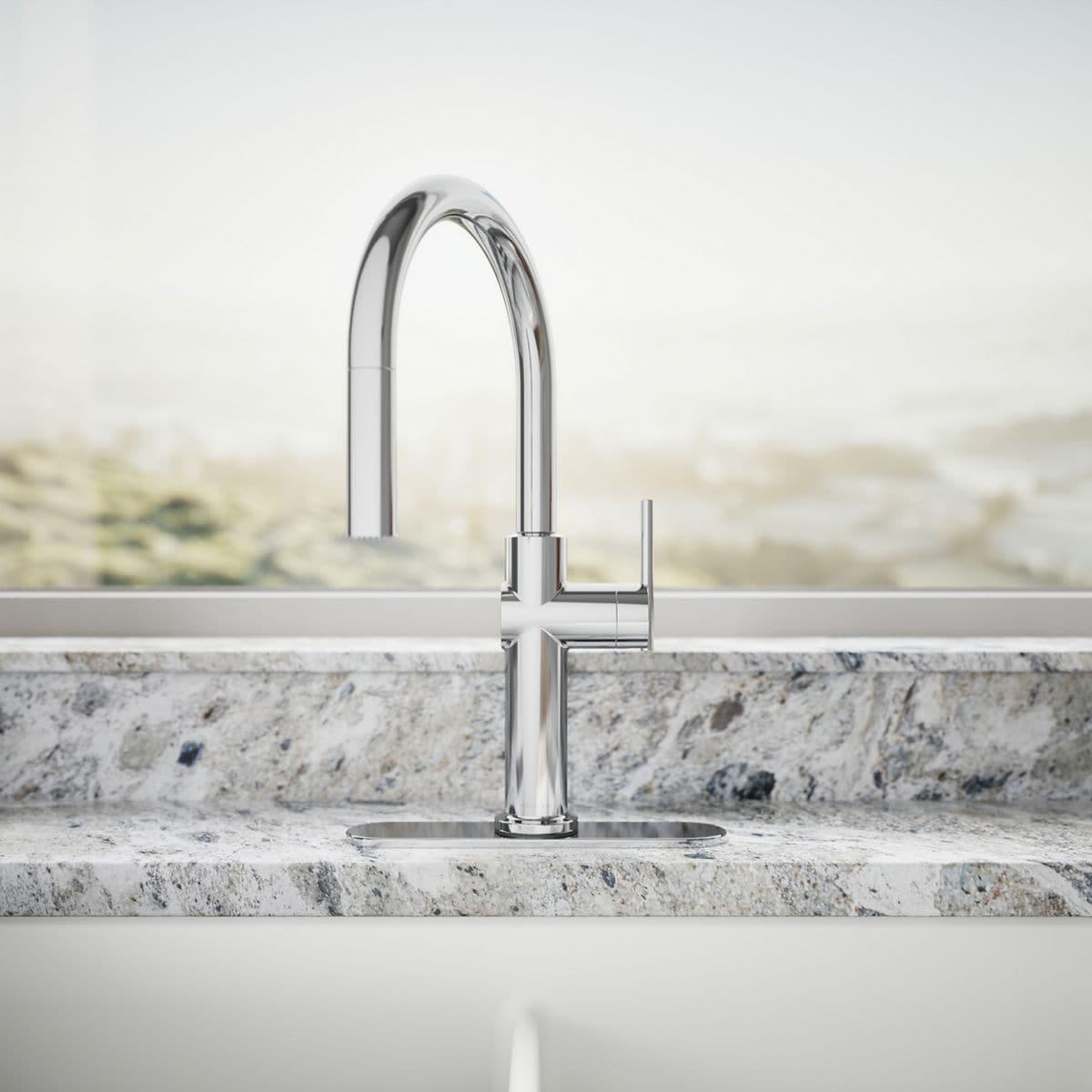 Kohler Crue Single Handle Pull Down Kitchen Faucet with Three-Function Pull Down Sprayer