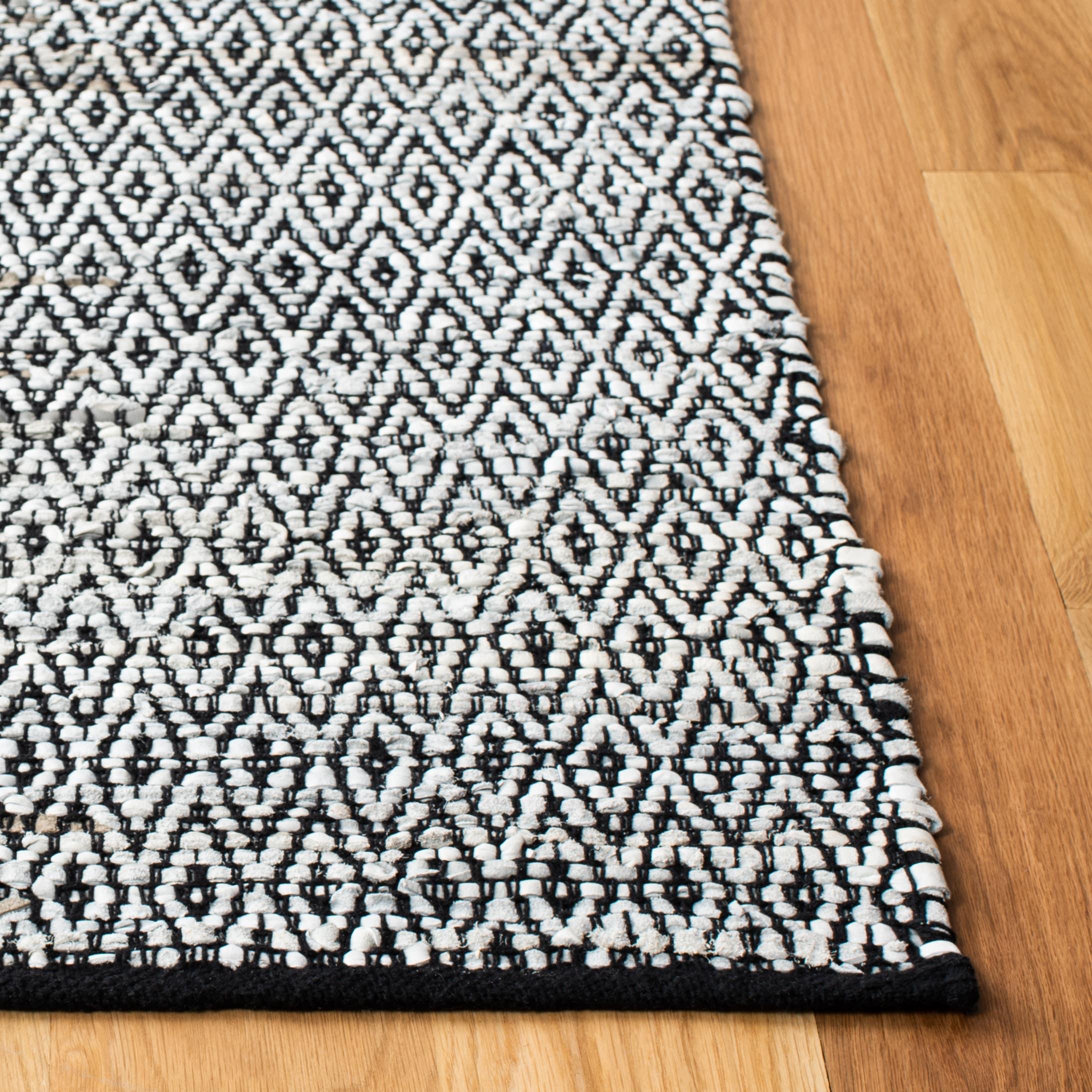 Vintage Leather VTL389 Hand Woven Indoor Accent Rug - Light Grey/Grey - 3'x5' - Safavieh.