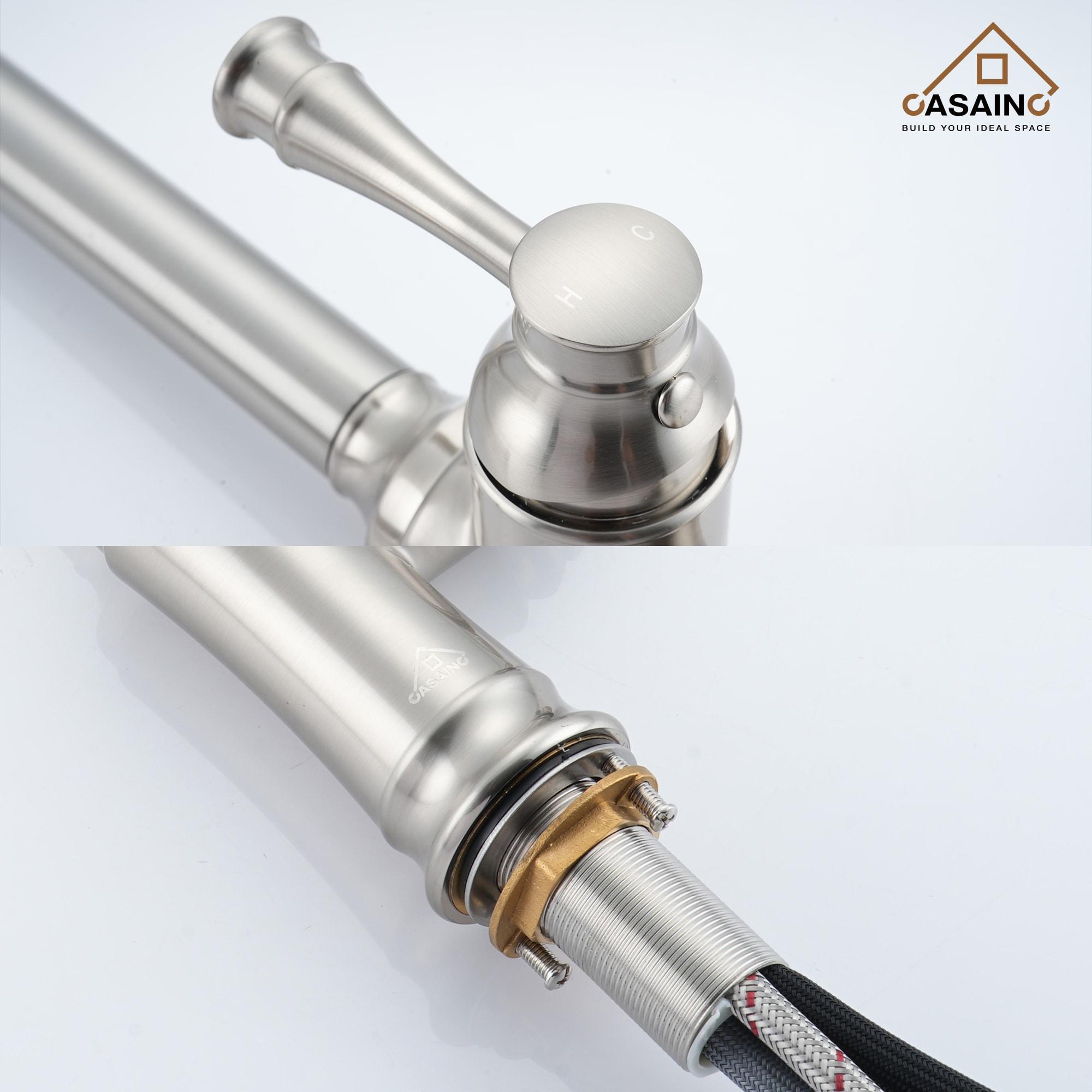 CASAINC 1.8 GPM Single-Handle Pull-Down Kitchen Faucet Single Hole Faucet