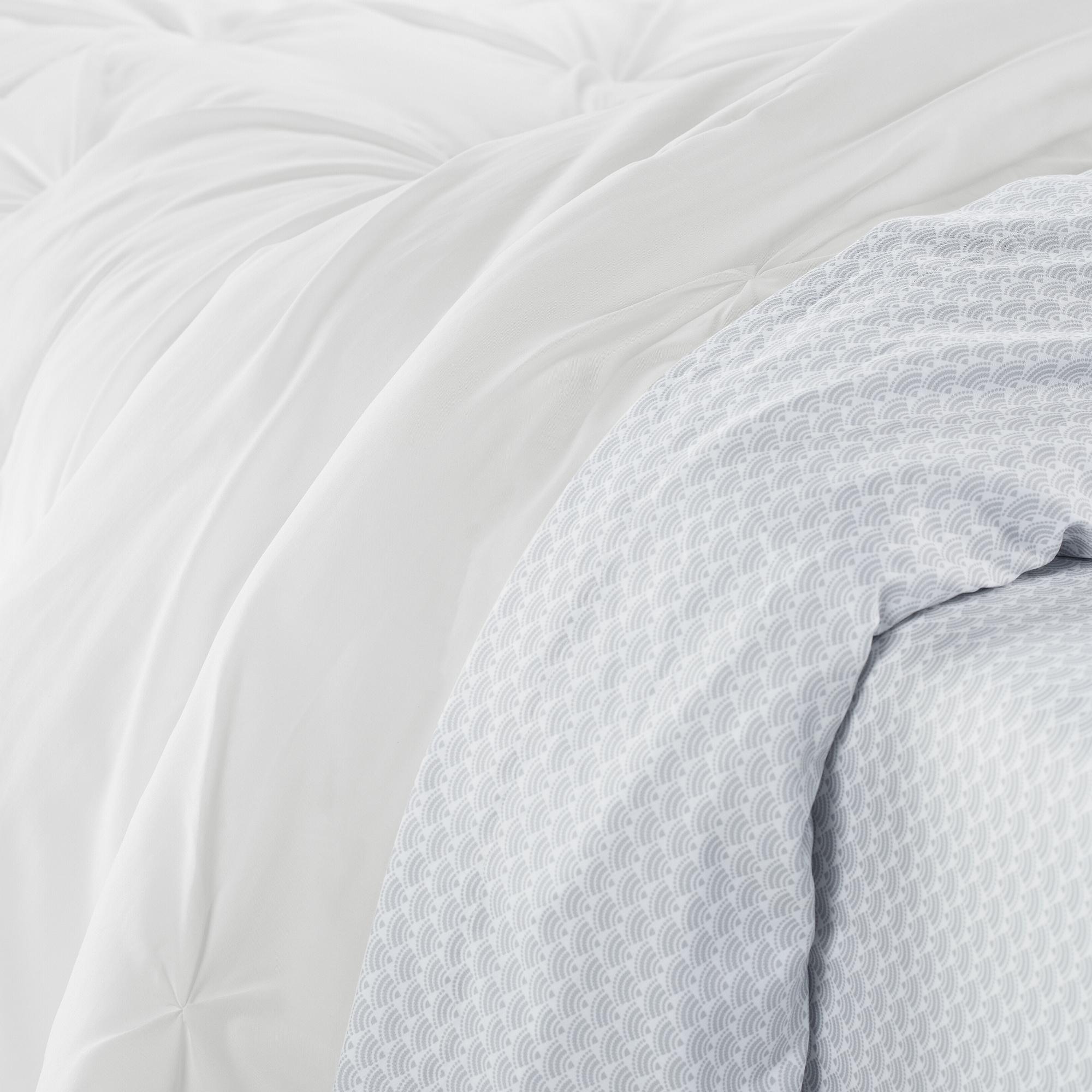 7pc Queen Simply Clean Pleated Bed in a Bag White - Serta: Polyester, Stain-Resistant, Machine Washable