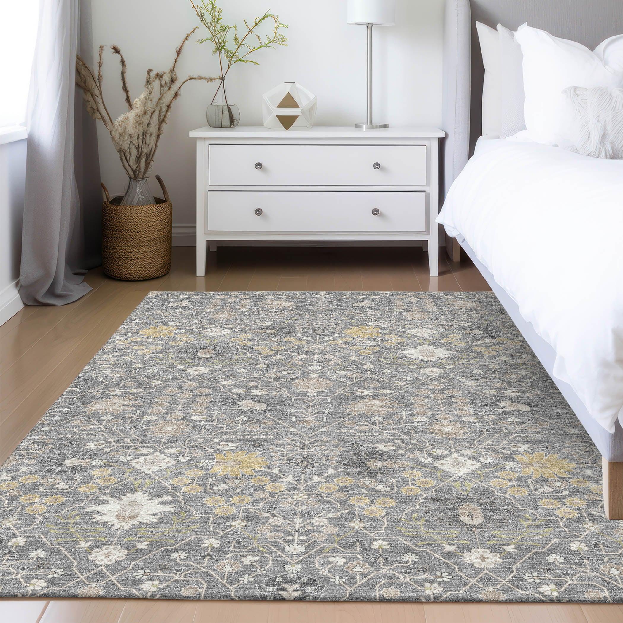 Machine Washable Indoor/Outdoor Chayden ACN1009 Gray 2'3" x 7'6" Runner Rug