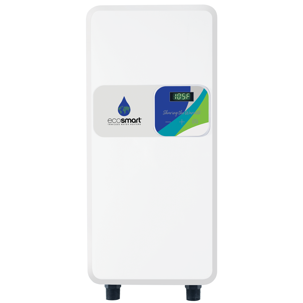 EcoSmart White Electric Tankless Water Heater with Digital Display