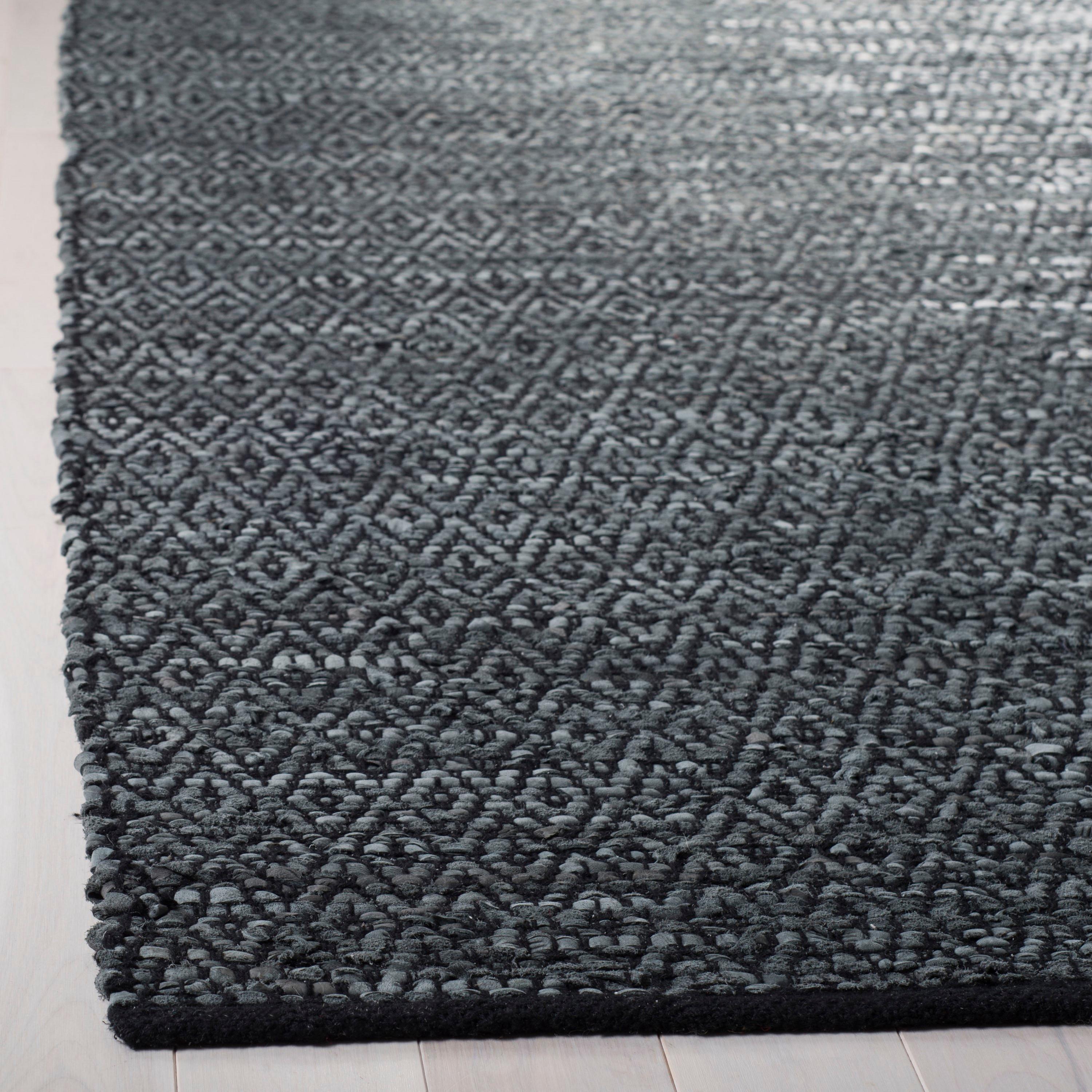 Vintage Leather VTL388 Hand Woven Indoor Accent Rug - Light Grey/Charcoal - 3'x5' - Safavieh