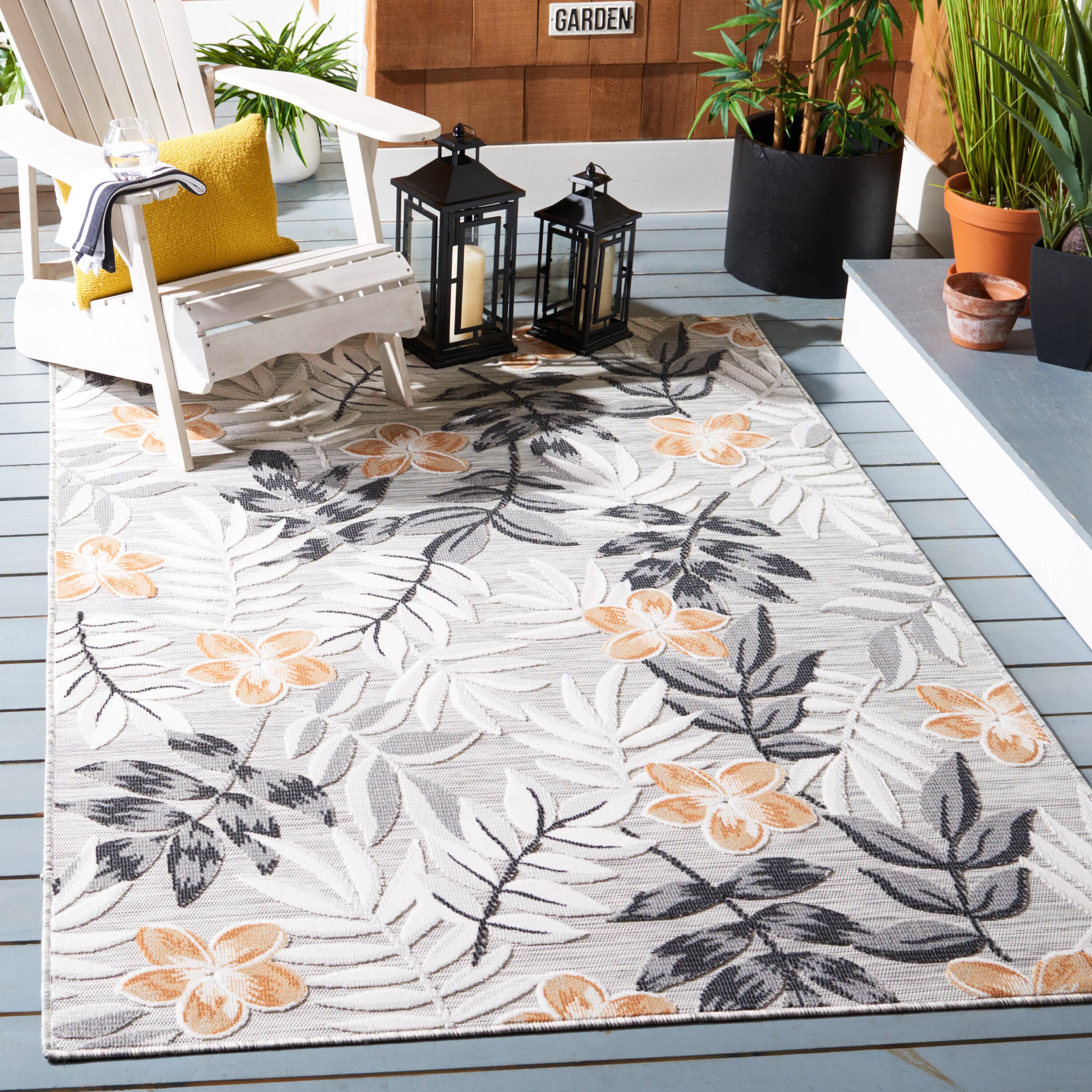 Cabana CBN405 Loomed Indoor/Outdoor Area Rug - Grey/Ivory - 5'1"x7'6" - Safavieh