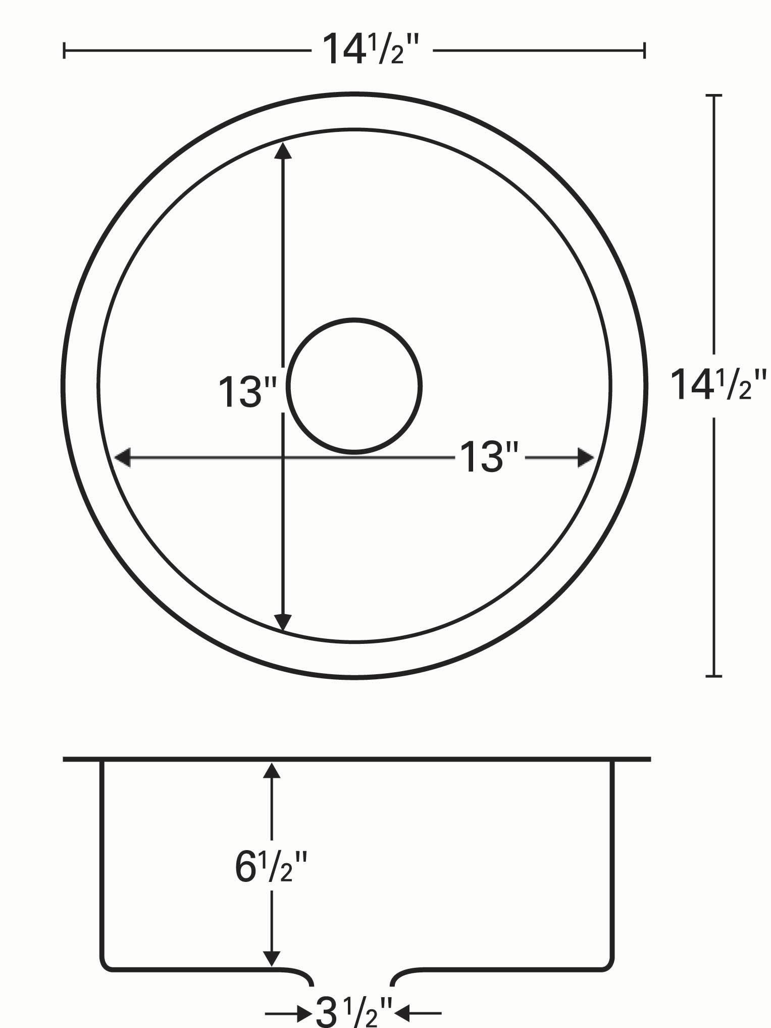 Karran U-1414 Karran 18-Gauge Stainless Steel 14-1/2'' X 14-1/2'' Undermount Bar Sink