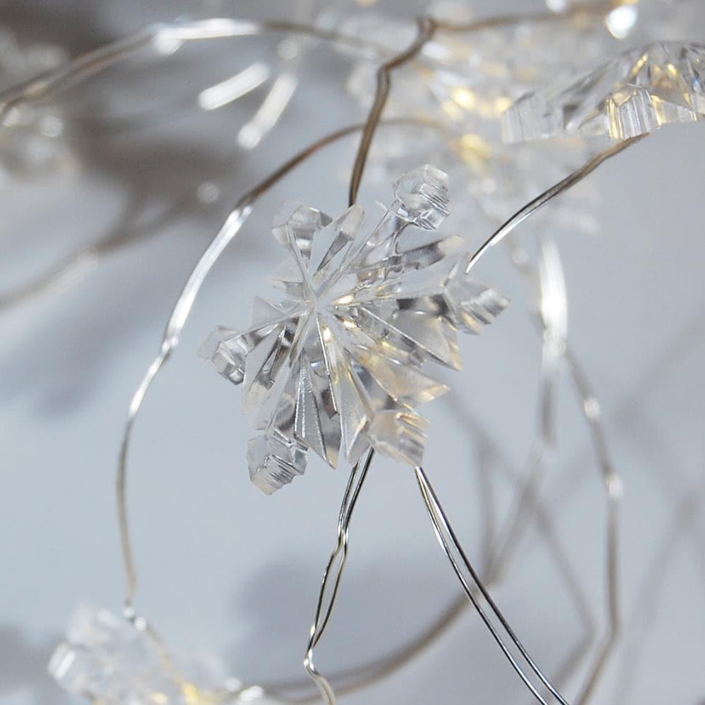 LumaBase Battery Operated LED Fairy String Lights with Snowflakes