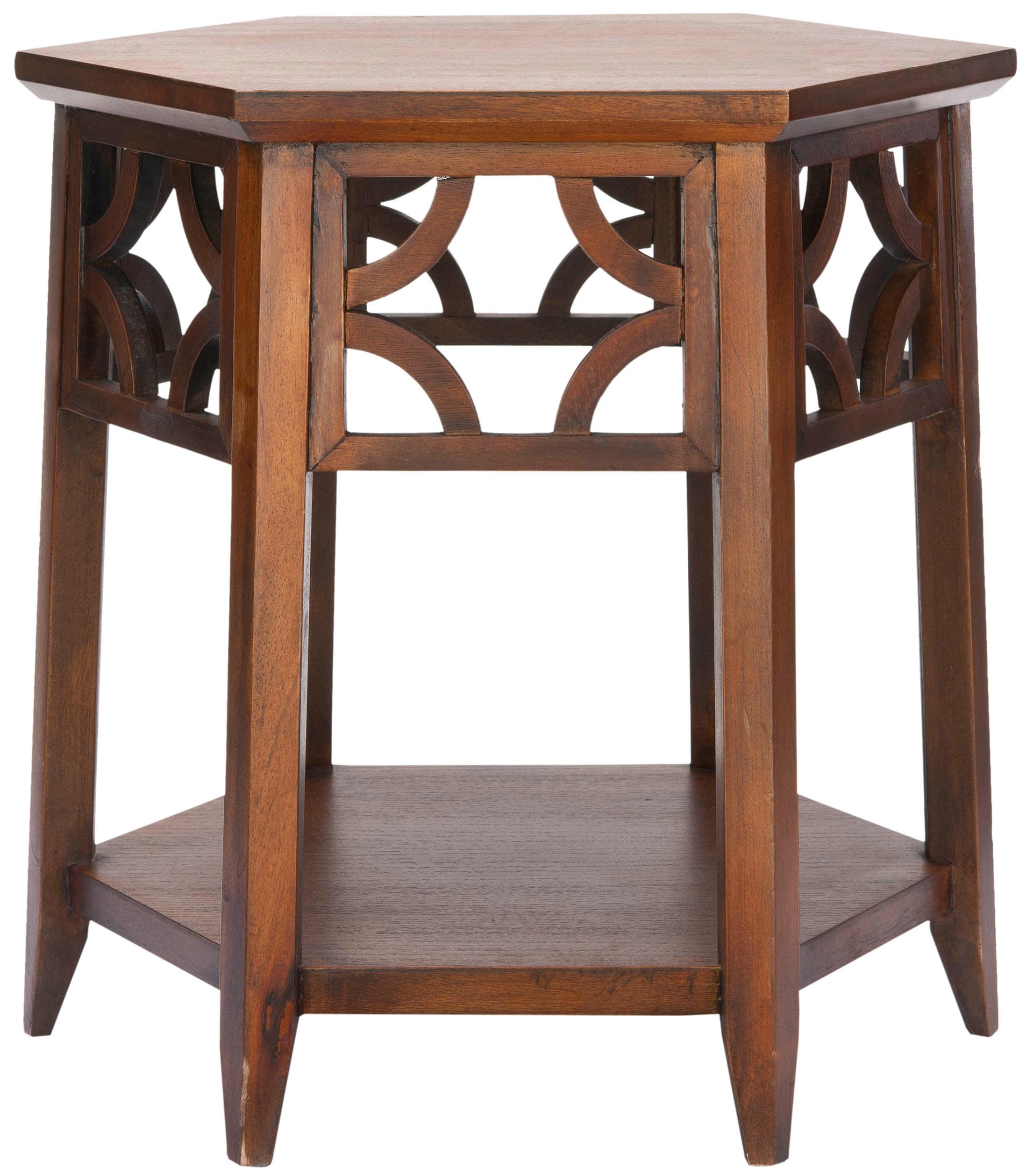 Connor Hexagon End Table - AMH4602A - Brown - Safavieh Couture