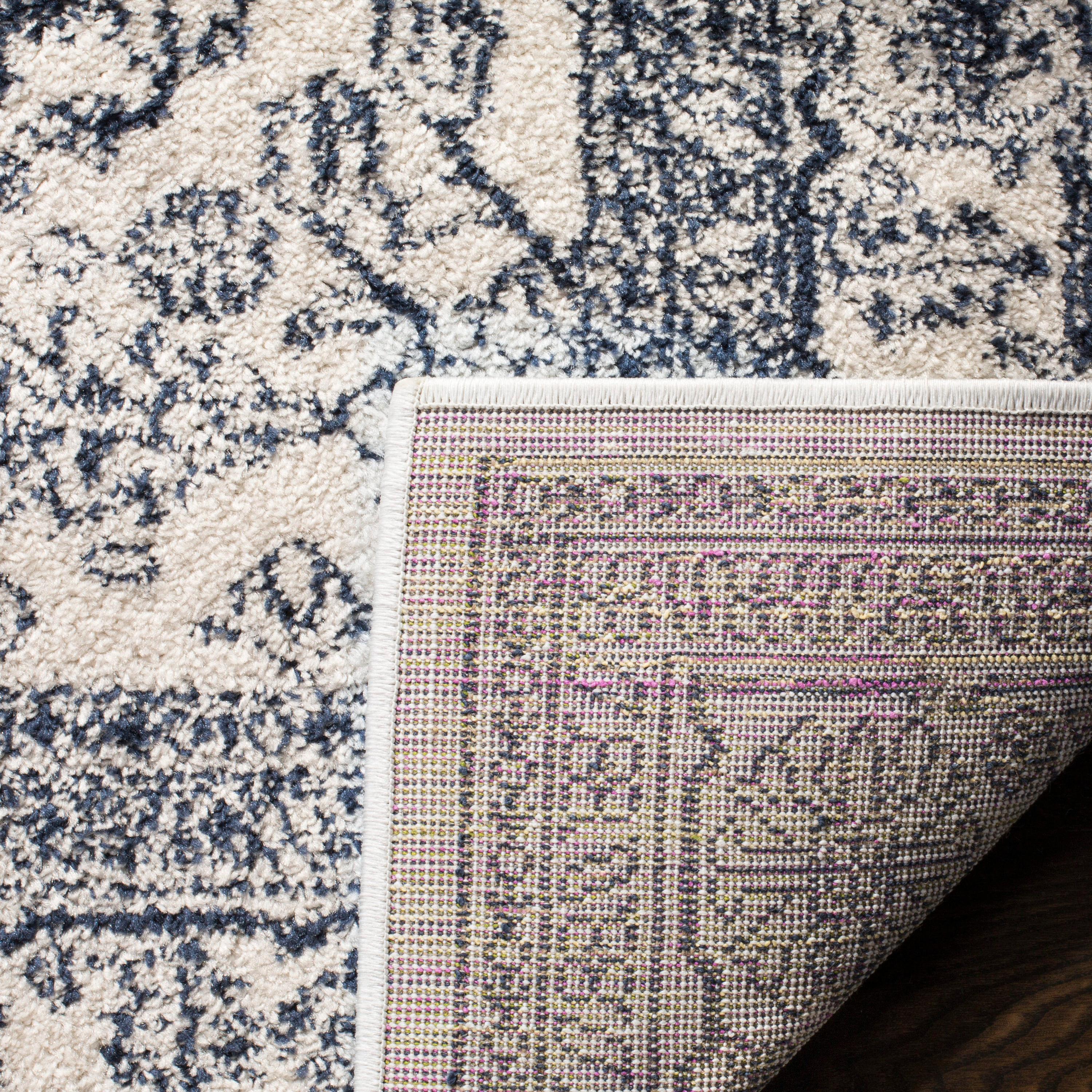 Adirondack ADR108 Power Loomed Runner Rug - Ivory/Navy - 2'6"x12' - Safavieh.