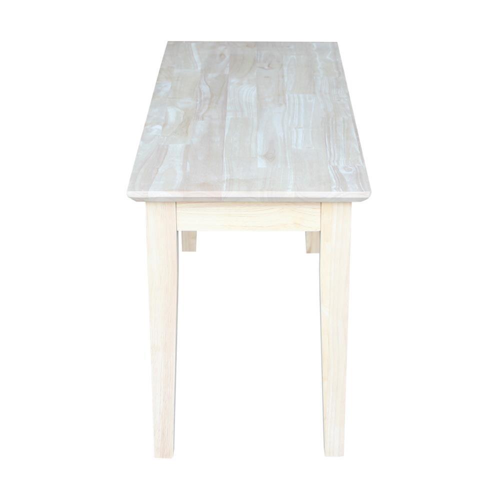 International Concepts Brookshire Bench - Unfinished: Hardwood Frame, 400 lbs Capacity, Spot Clean