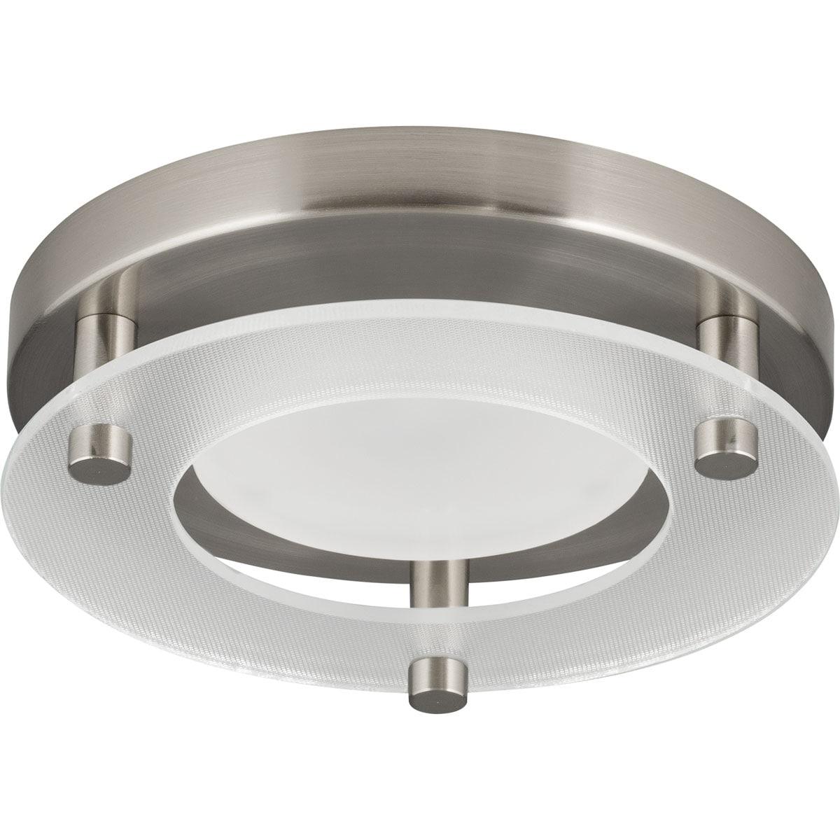 Progress Lighting, P8247 Collection, 1-Light Flush Mount, Brushed Nickel, Steel, Shade Included