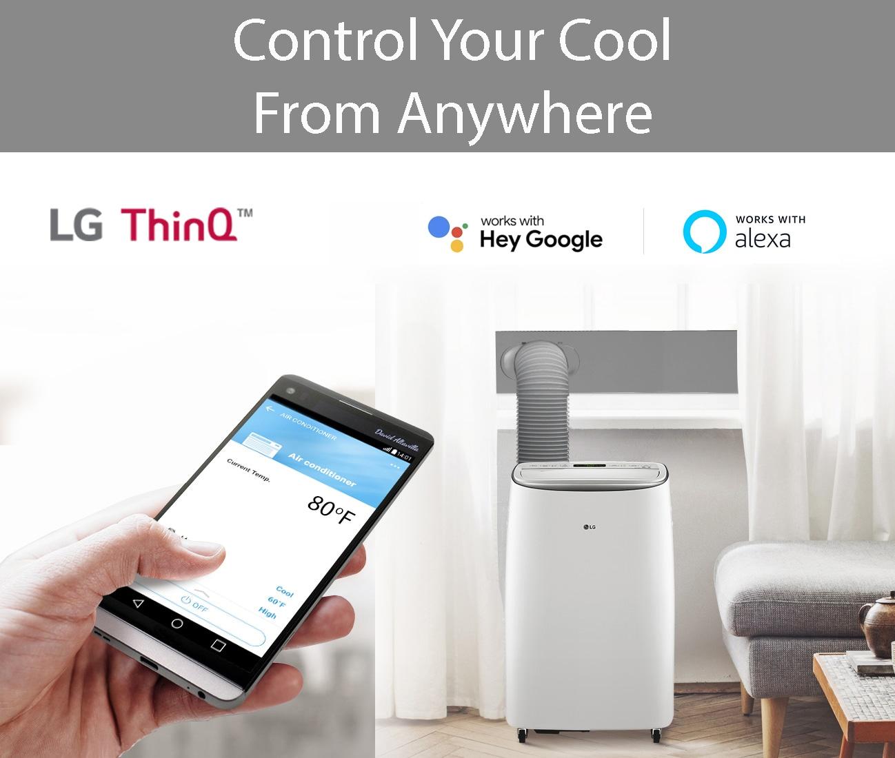 115V Dual Inverter Portable Air Conditioner with Wi-Fi Control in White for Rooms up to 450 Sq. Ft.