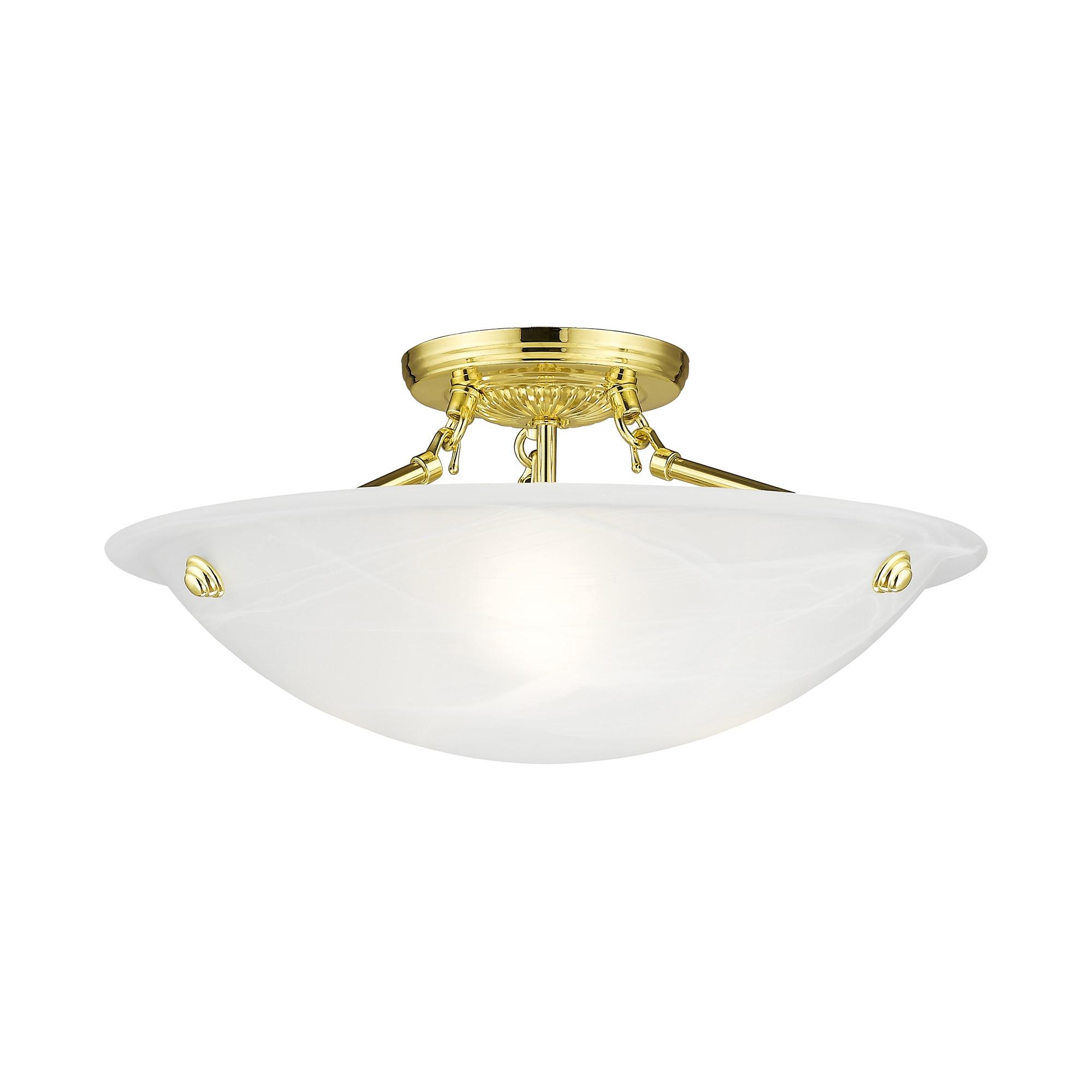 Livex Lighting Oasis 3 - Light Flush Mount in  Polished Brass