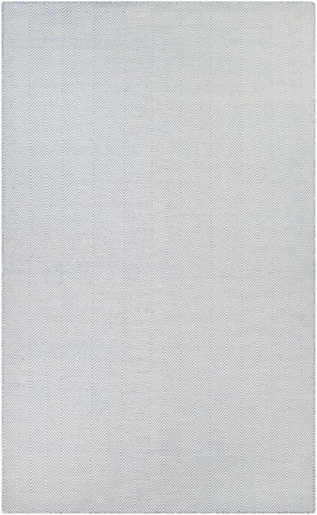 Blue Hand-Woven Reversible Wool and Synthetic Outdoor Rug