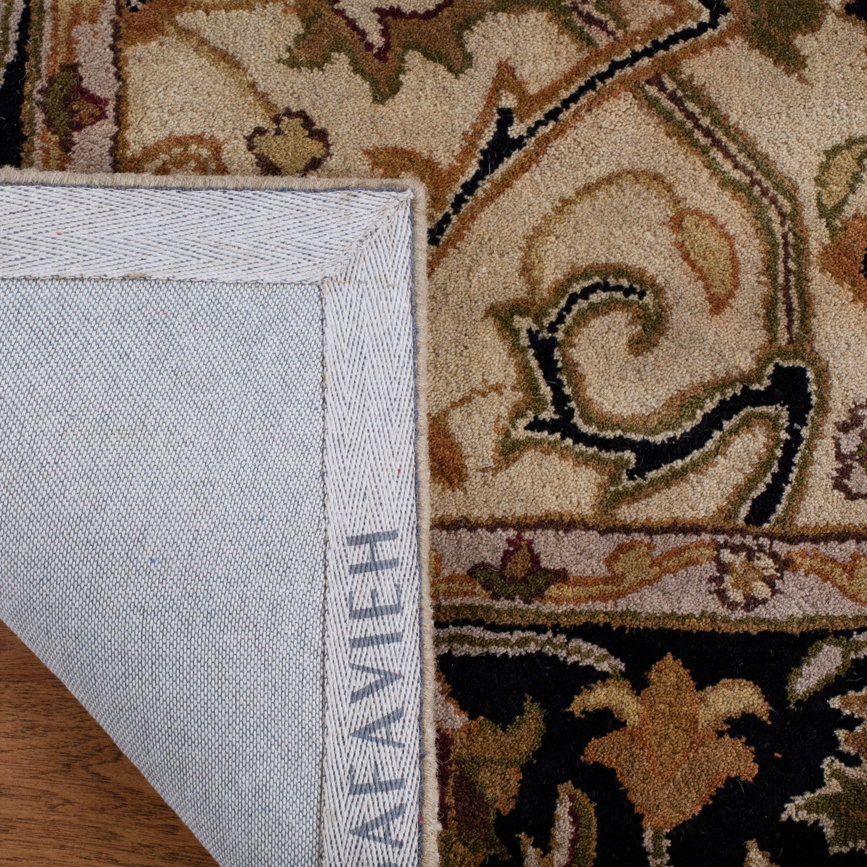Heritage HG644 Handmade Area Rug - 6' Round - Ivory/Black - Safavieh