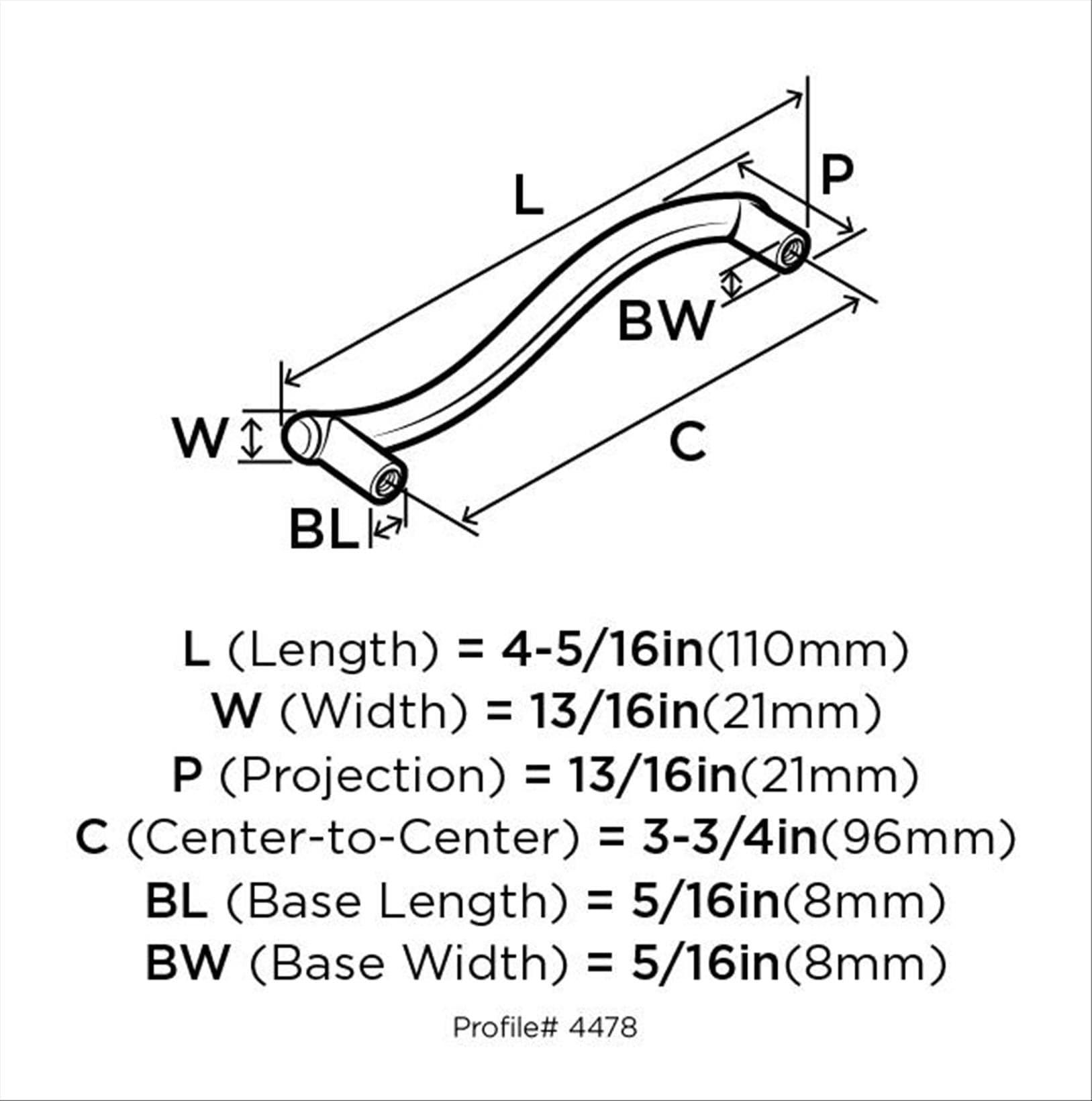 Satin Nickel 3-3/4 Inch Modern Cabinet Pull with Mounting Hardware