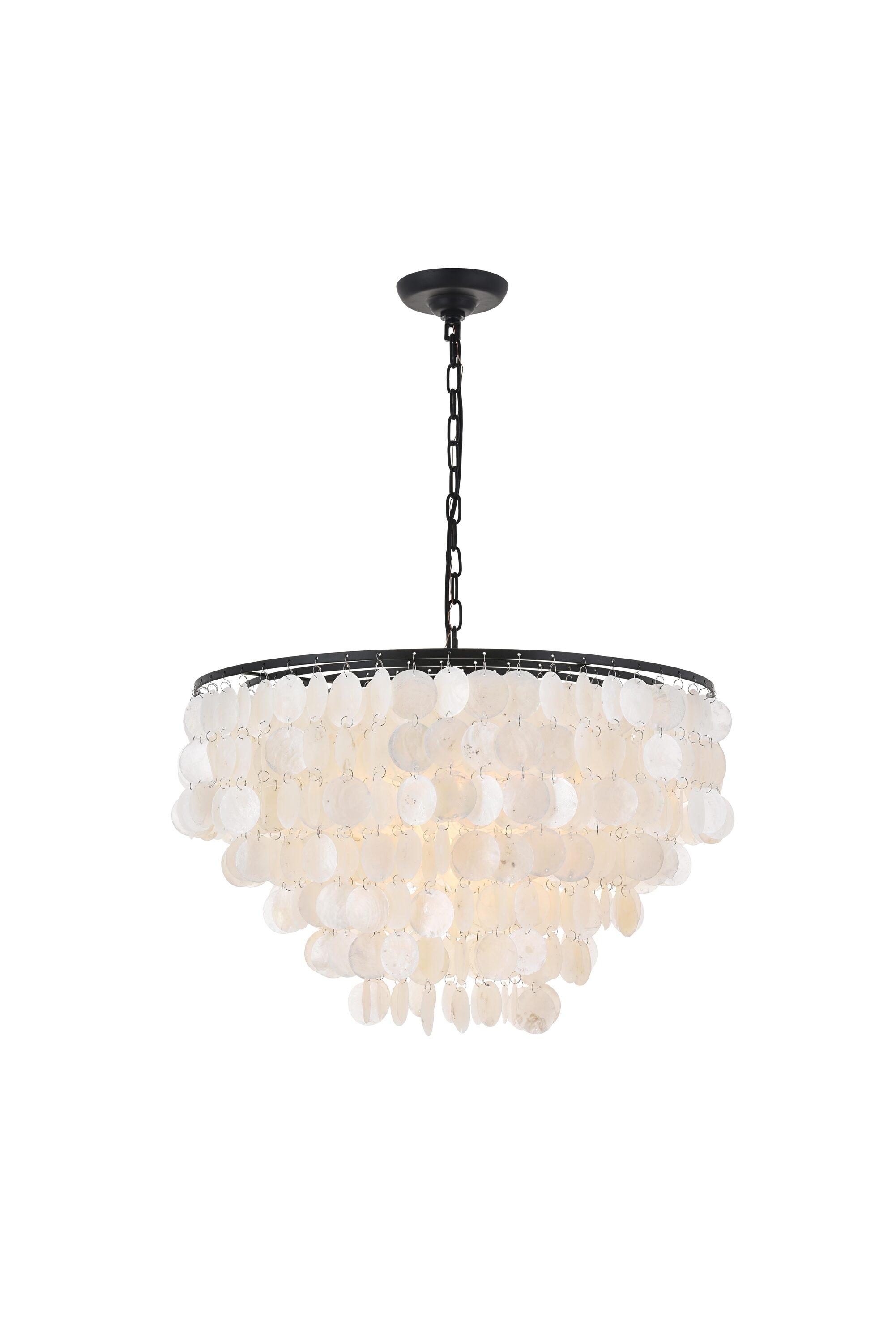 Elegant Lighting Selene 6 light Black Pendant