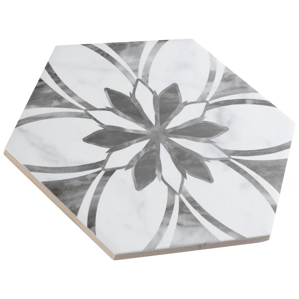 Merola Tile Classico Bardiglio Hex 7" x 8" Porcelain Patterned Wall & Floor Tile