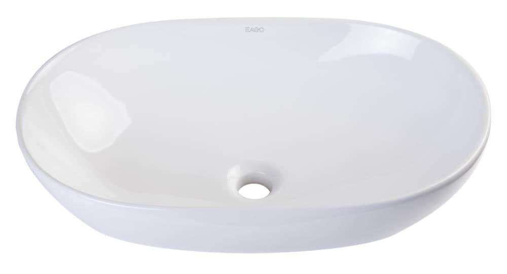 EAGO 14.75'' White Porcelain Oval Bathroom Sink