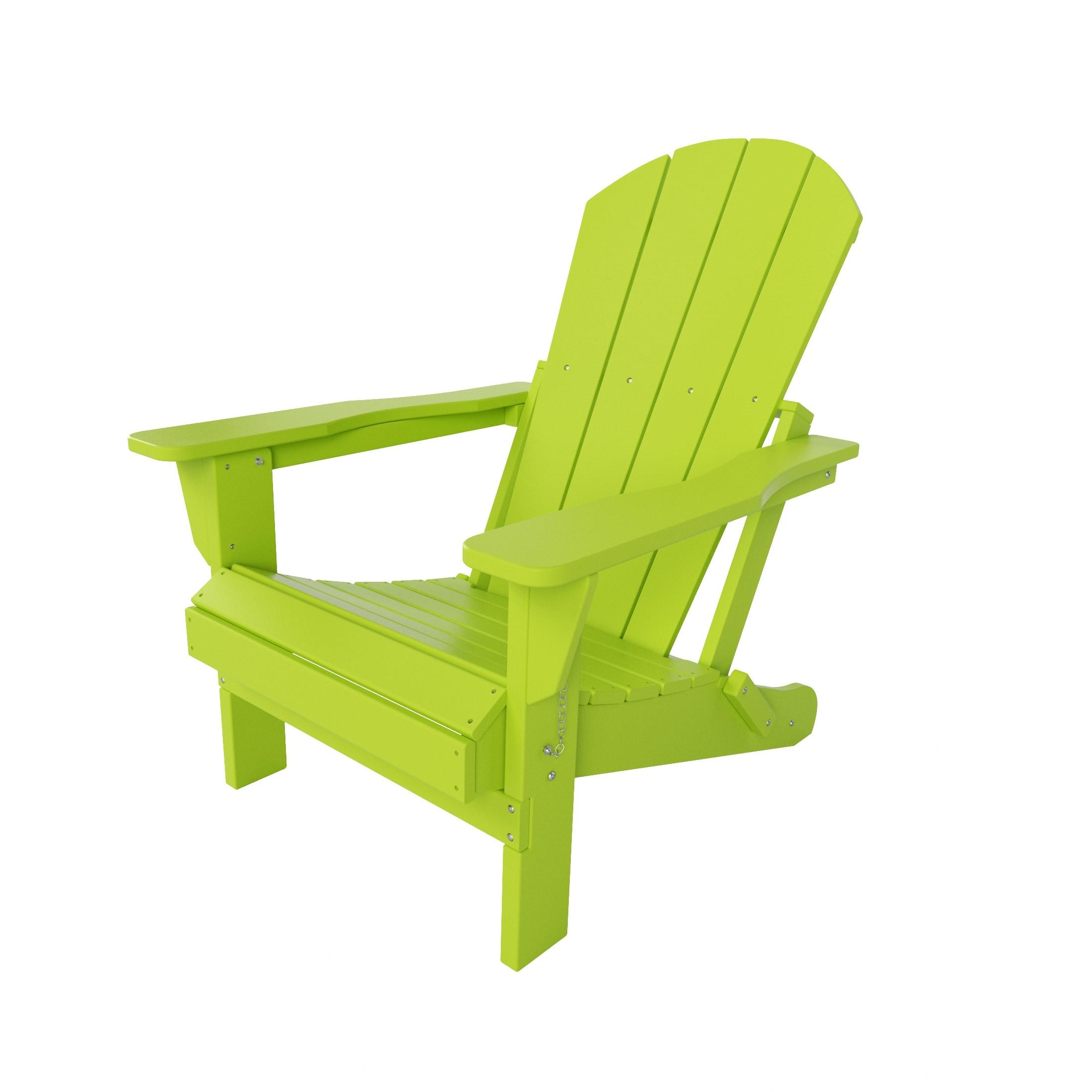 Lime Green HDPE Folding Adirondack Patio Chair