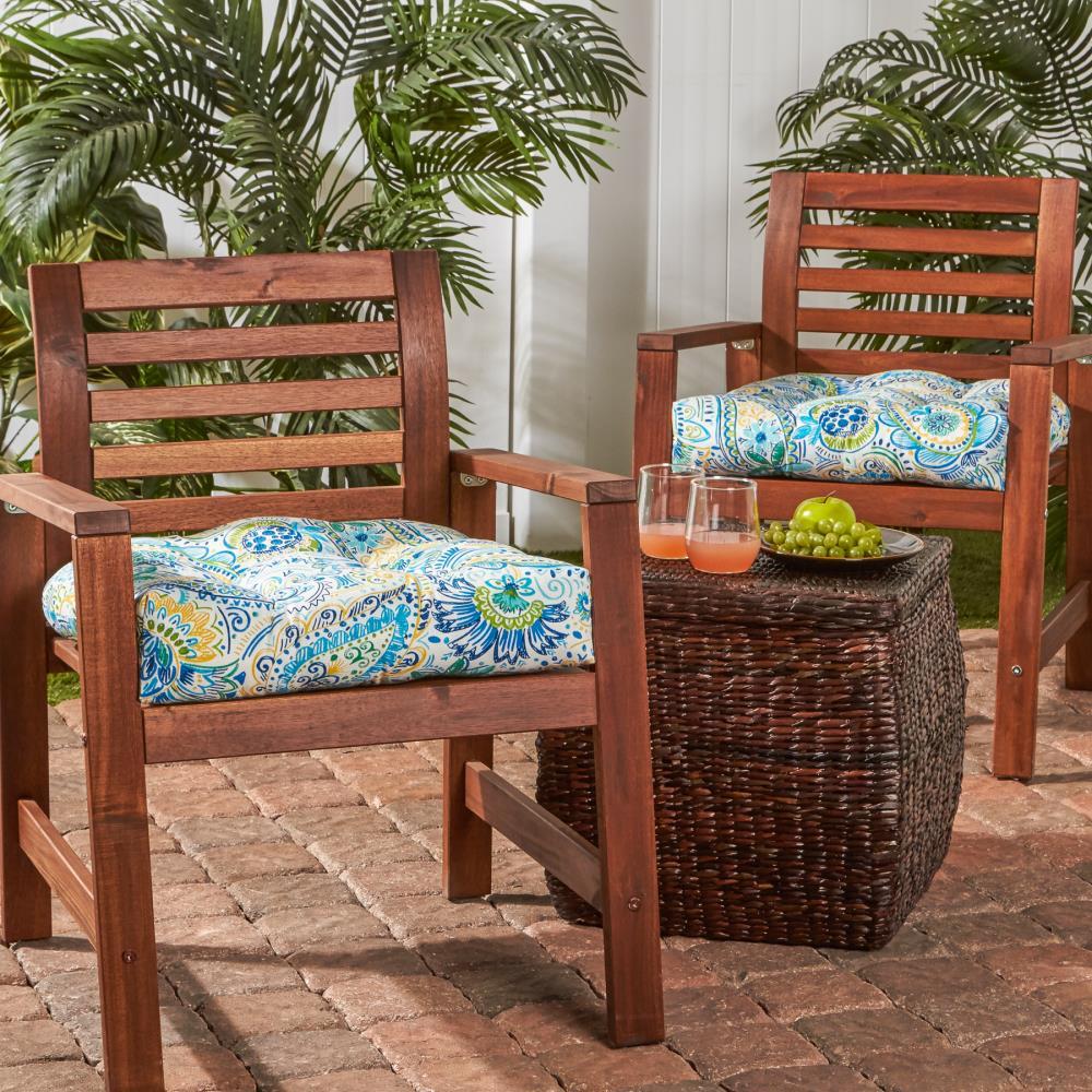 Baltic Paisley 20 in. Plush Outdoor Chair Cushion, Set of 2