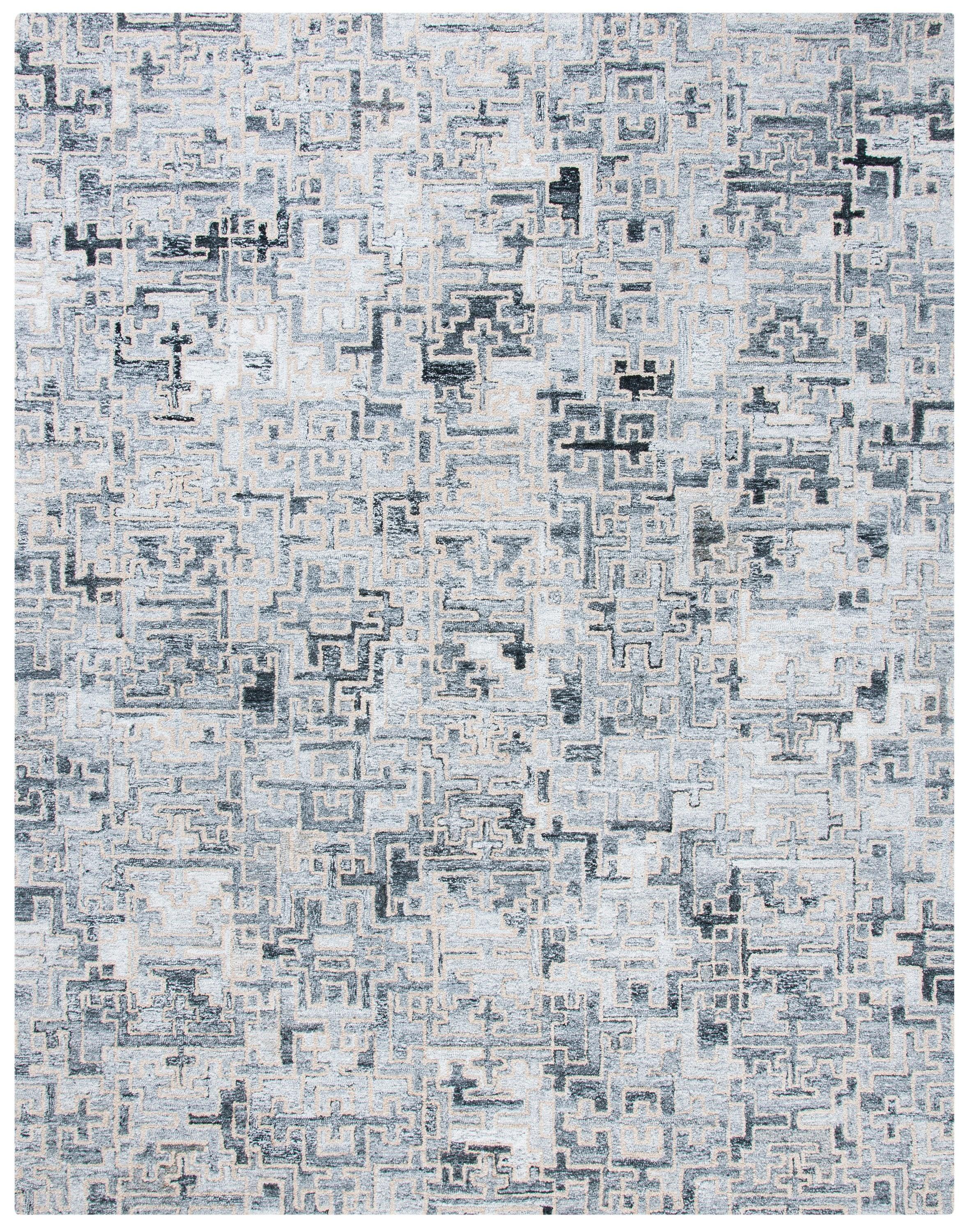 Abstract ABT142 Handmade Indoor Area Rug - Ivory/Black - 8'x10' - Safavieh