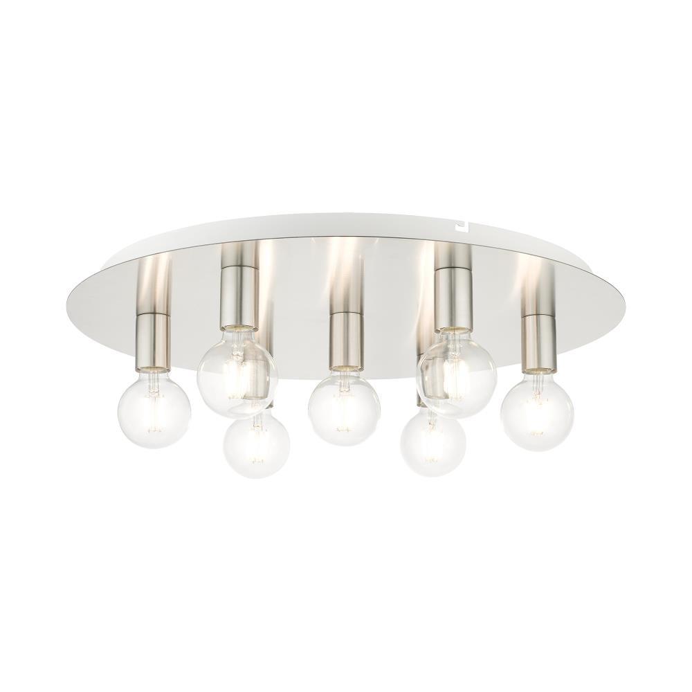 Livex Lighting Hillview 7 - Light Flush Mount in  Brushed Nickel