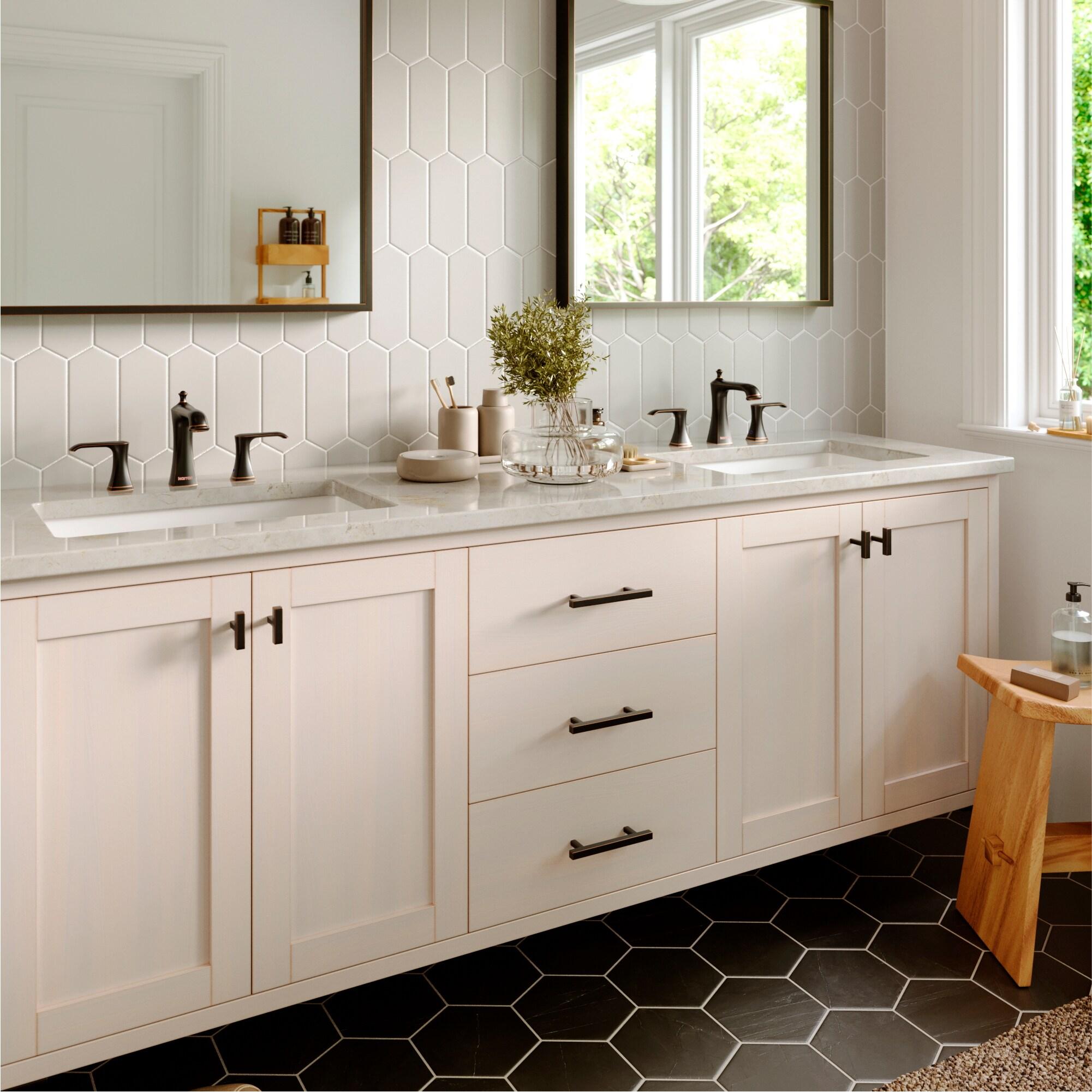 Karran Woodburn 8 In. Widespread 2-Handle Bathroom Faucet With Matching Pop-up Drain