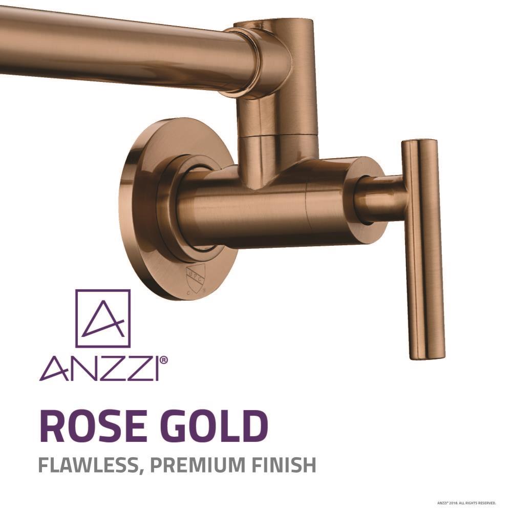 Rose Gold 24" Wall Mounted Pot Filler with Dual Handles