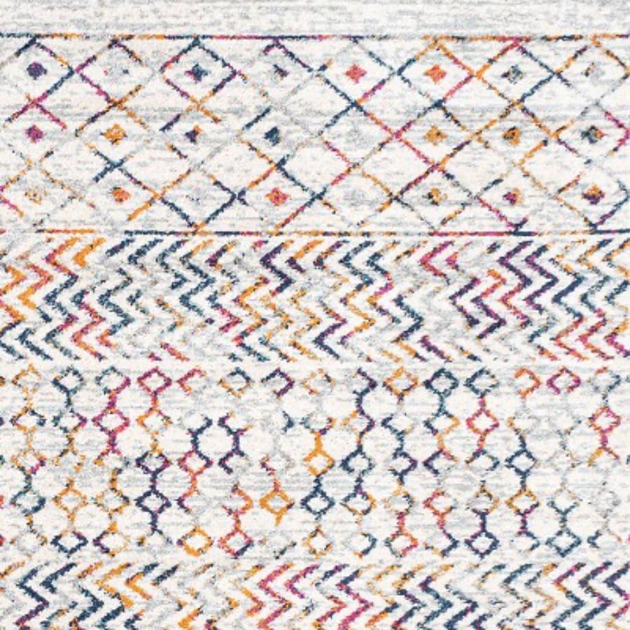 5' x 8' Arta Moroccan Vintage Geometric Rug Area Rug, Multi/Cream - JONATHAN Y