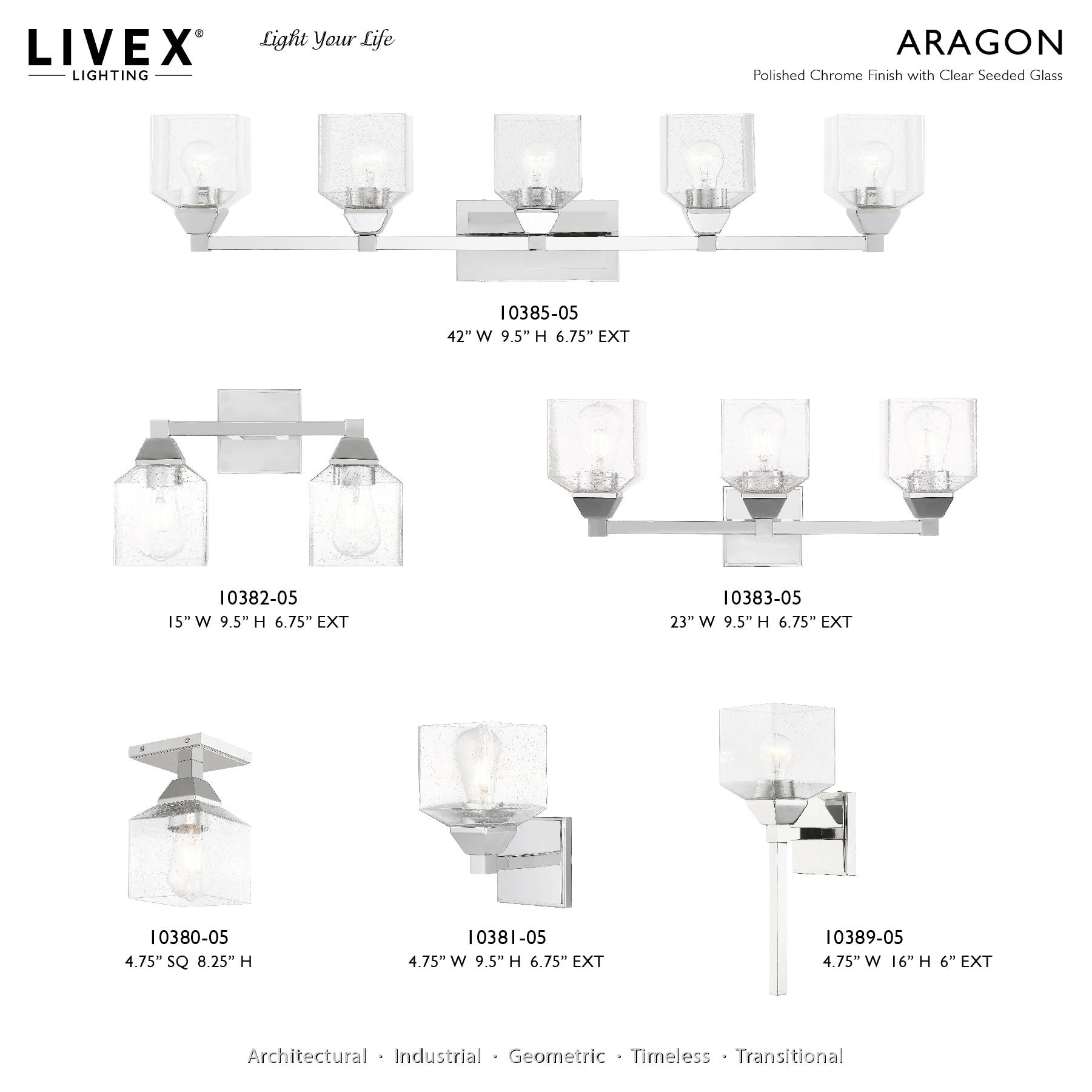 Livex Lighting Aragon 1 - Light Vanity in  Polished Chrome