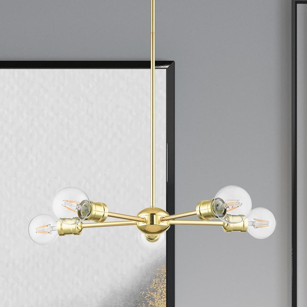 Lansdale Polished Brass 5-Light Sputnik Chandelier