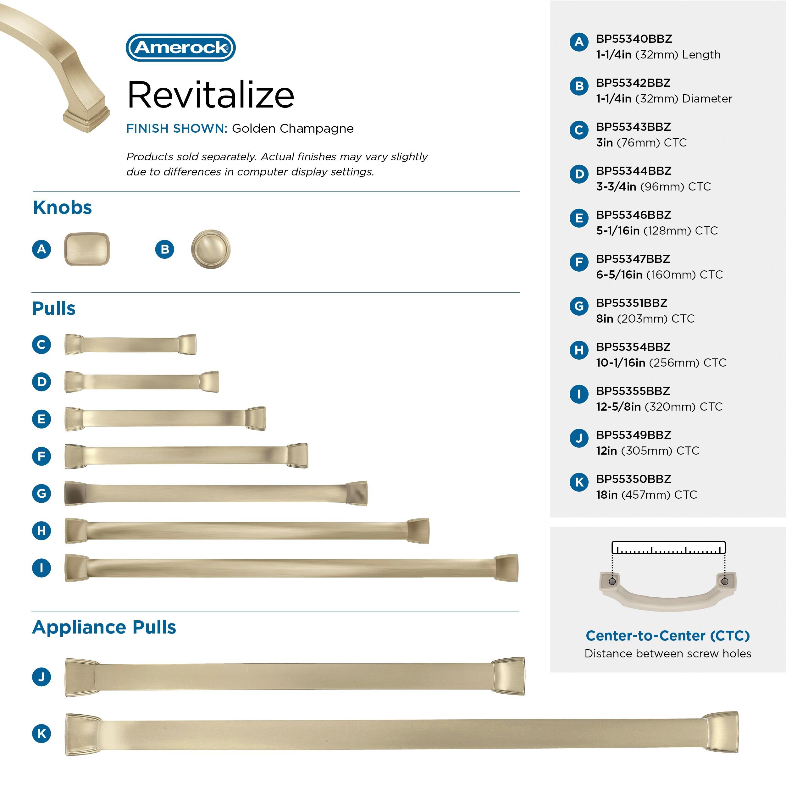 Amerock Revitalize 5-1/16 inch (128mm) Center-to-Center Golden Champagne Cabinet Pull