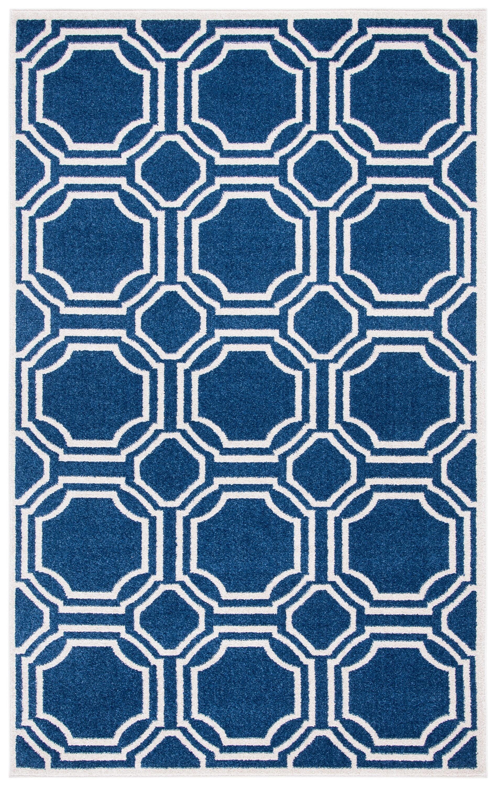 Amherst AMT411 Power Loomed Area Rug - Navy/Ivory - 4'x6' - Safavieh.