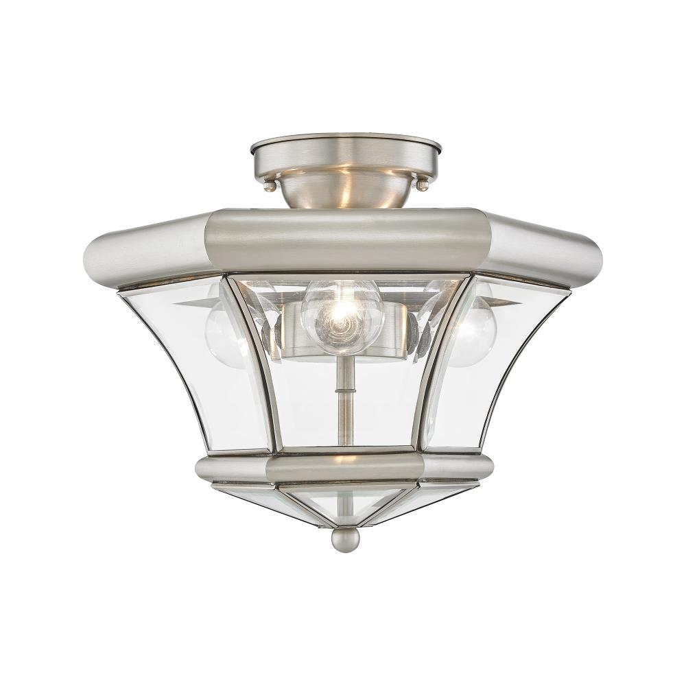 Livex Lighting Monterey 3 - Light Flush Mount in  Brushed Nickel