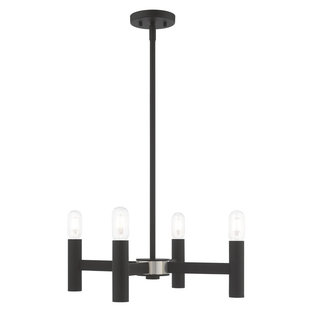 Livex Lighting Copenhagen 4 - Light Chandelier in  Black