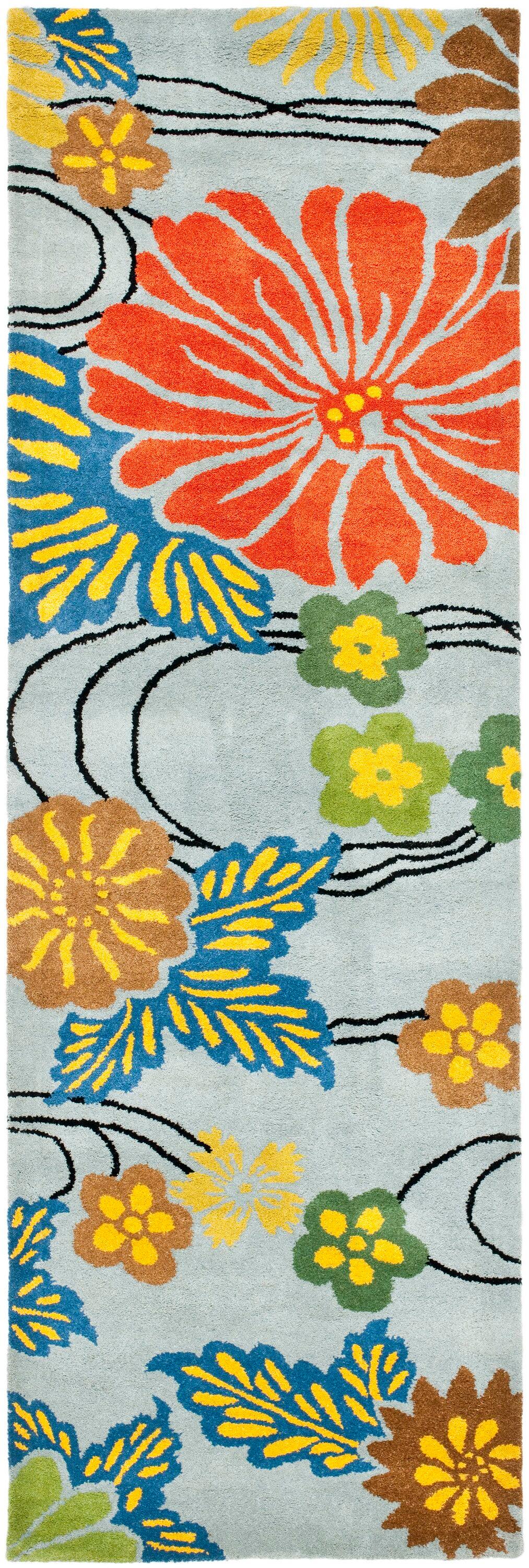 Soho SOH738 Hand Tufted Indoor Runner Rug - Blue/Multi - 2'6"x6' - Safavieh.