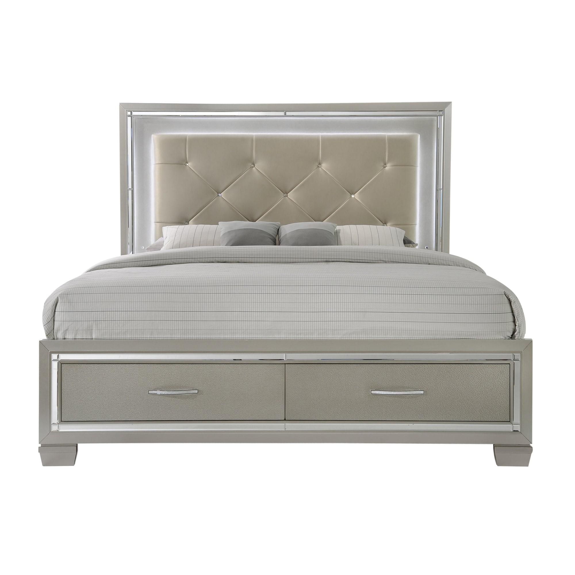 Picket House Furnishings Glamour Queen Storage Bed in Champagne