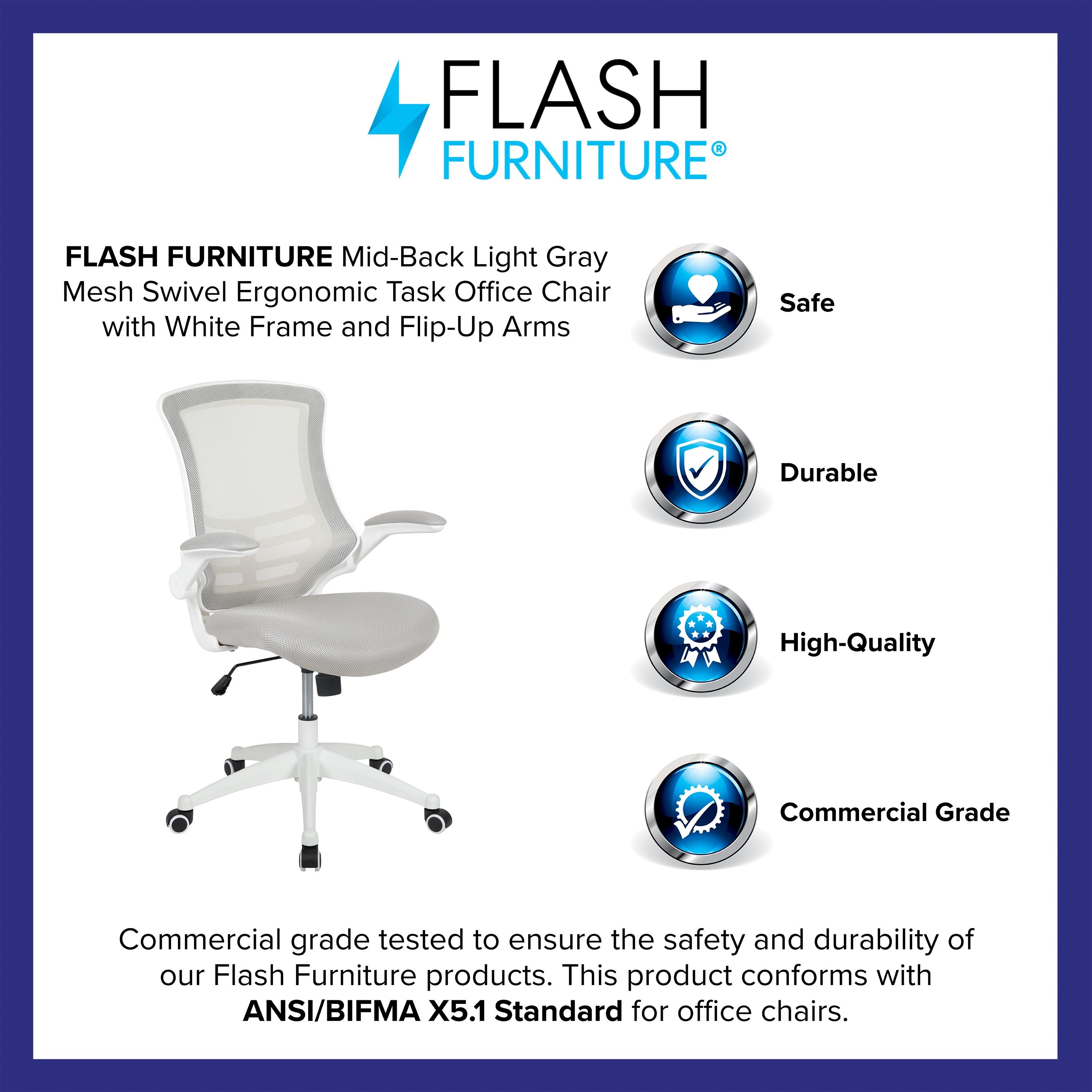 Jayetta Mid-Back Mesh Swivel Ergonomic Office Chair with Flip-Up Arms by Flash Furniture
