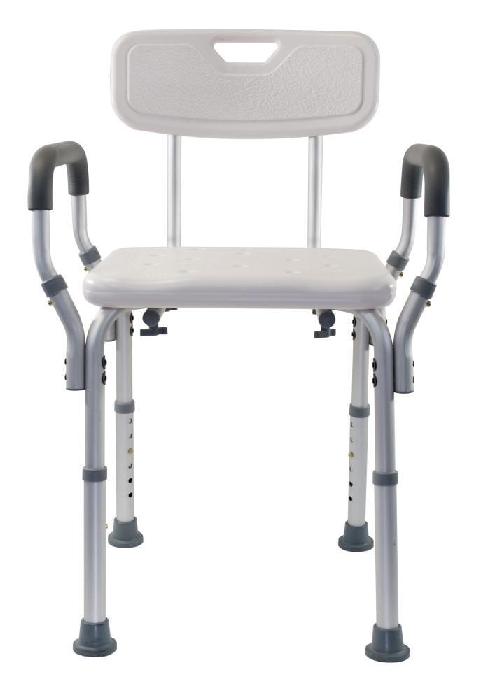Essential Medical Supply Essential Medical Supply Height Adjustable Shower and Bath Bench with Padded Arms, Contoured Back and Textured Shower Chair Seat B3011