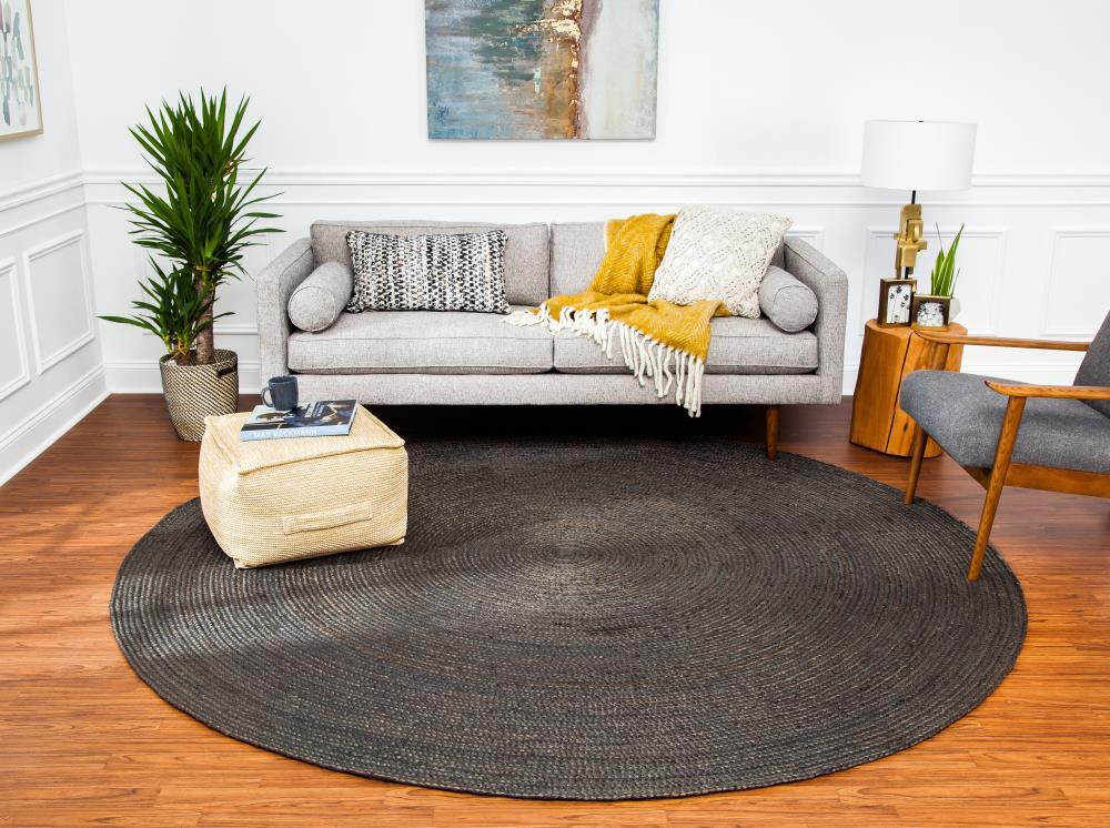 4'x4' Solid Area Rug Gray - Anji Mountain