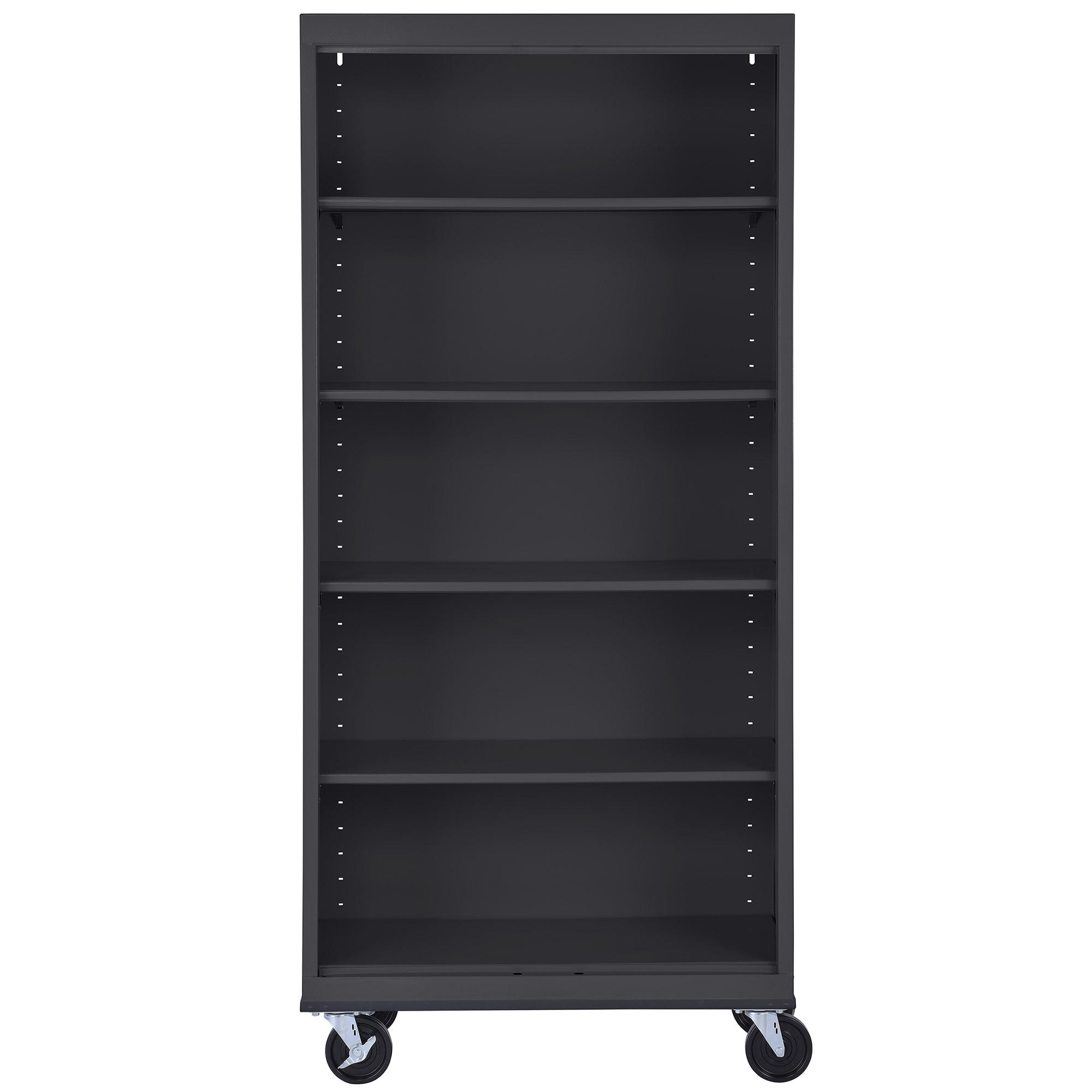 Sandusky Lee 36" W x 18" D x 78" H Steel Mobile Bookcase with 4 Adjustable Shelves by Sandusky