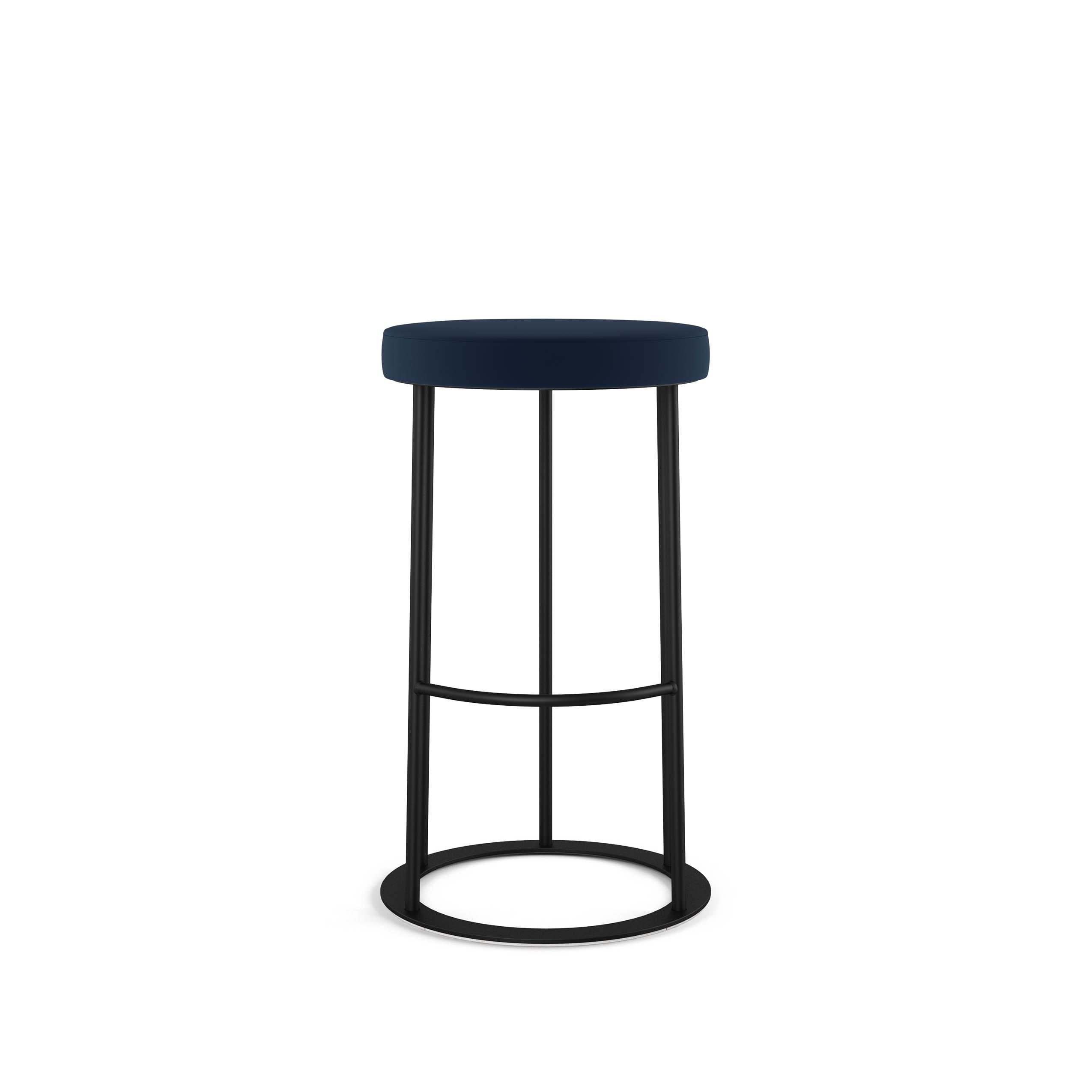 Amisco Iris 26 In. Counter Stool - Blue Polyurethane / Black Metal