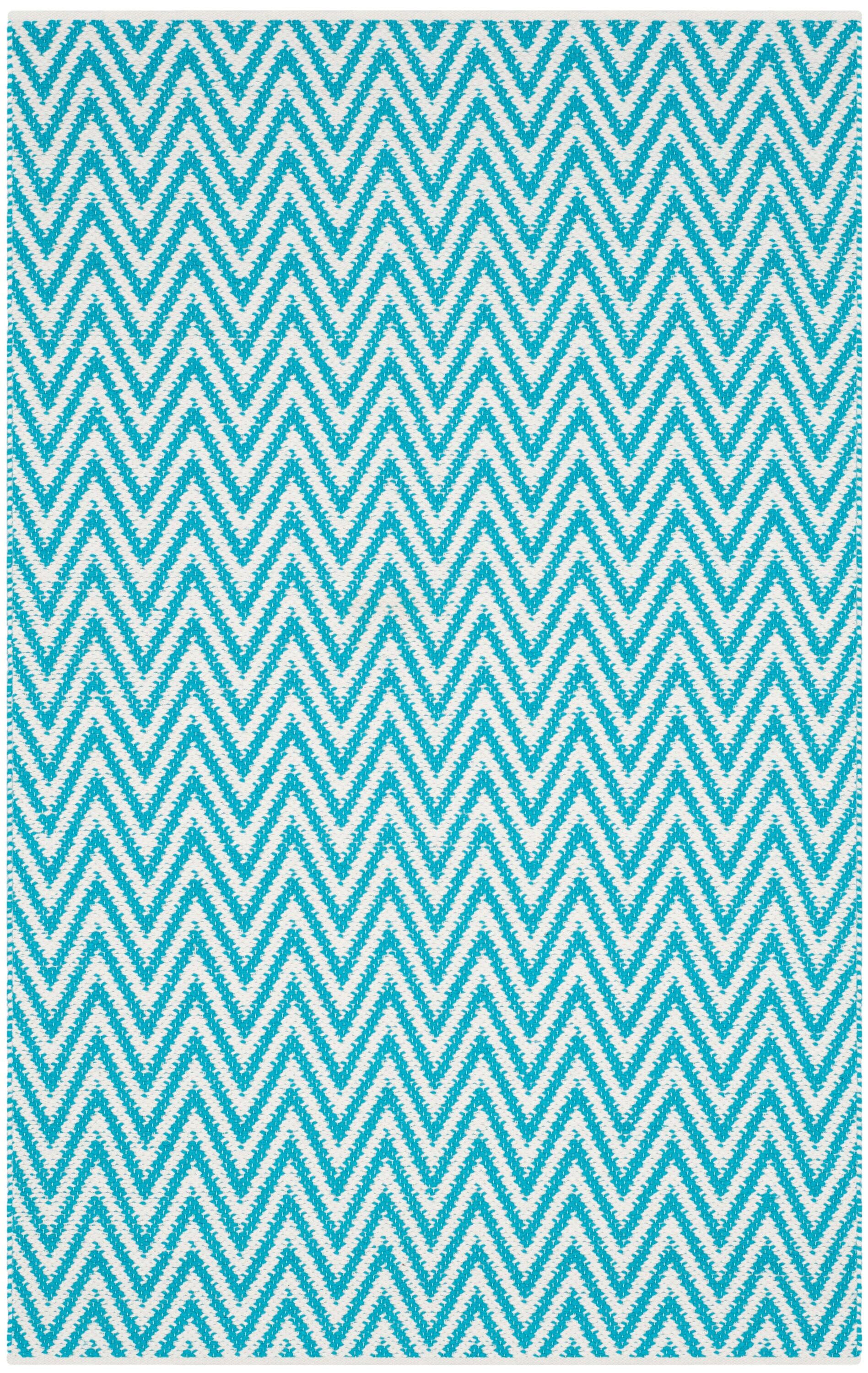 Montauk MTK812 Hand Woven Area Rug - Turquoise/Ivory - 3'x5' - Safavieh.