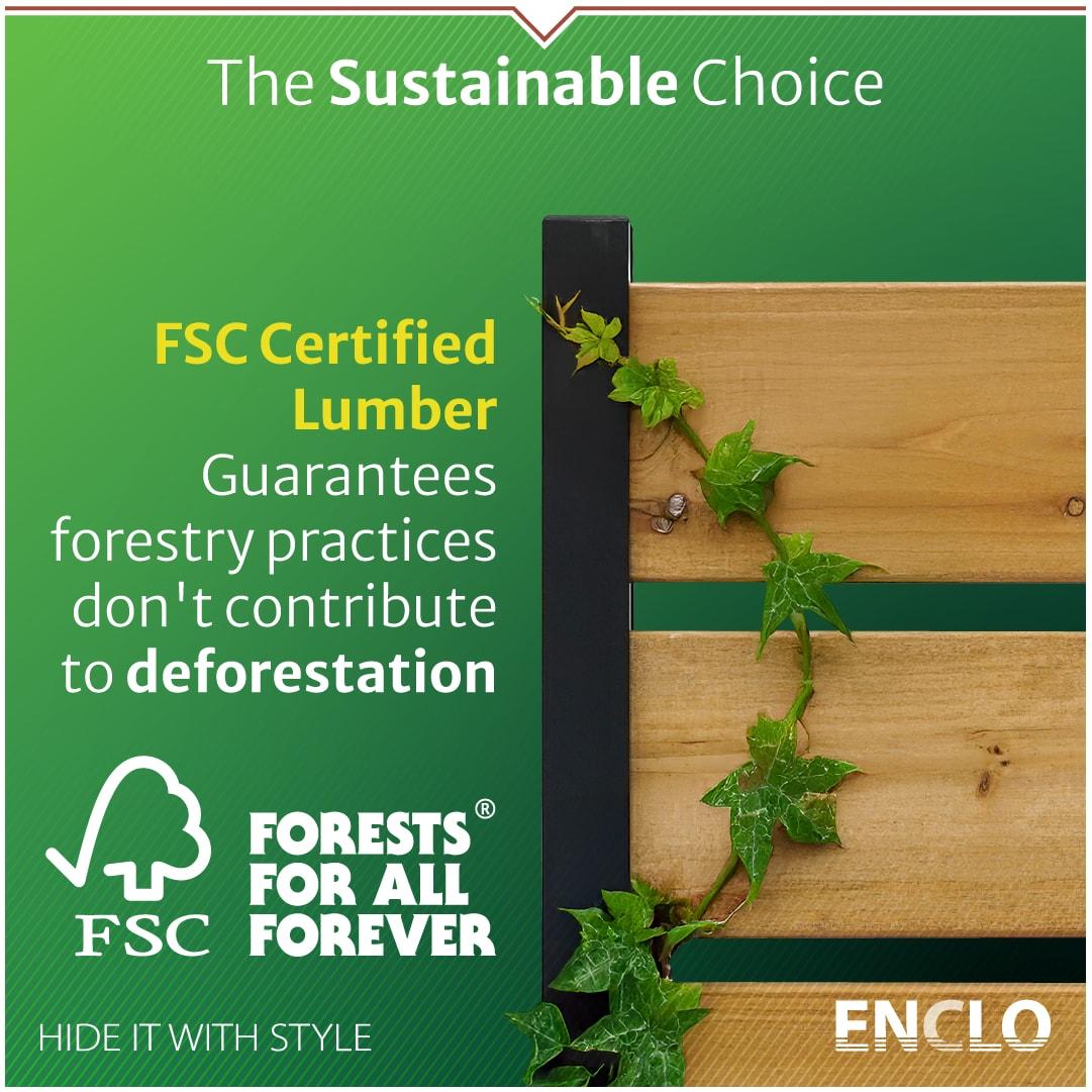 60.5in H x 38.625in W (1 Panel) No Dig Enclo Concord Cedar Wood Privacy Screen, Great to Hide Trash Cans, Decorative Patio Privacy Screen, Outdoor Privacy Fence Panel, Air Conditioner Fence, EC18022