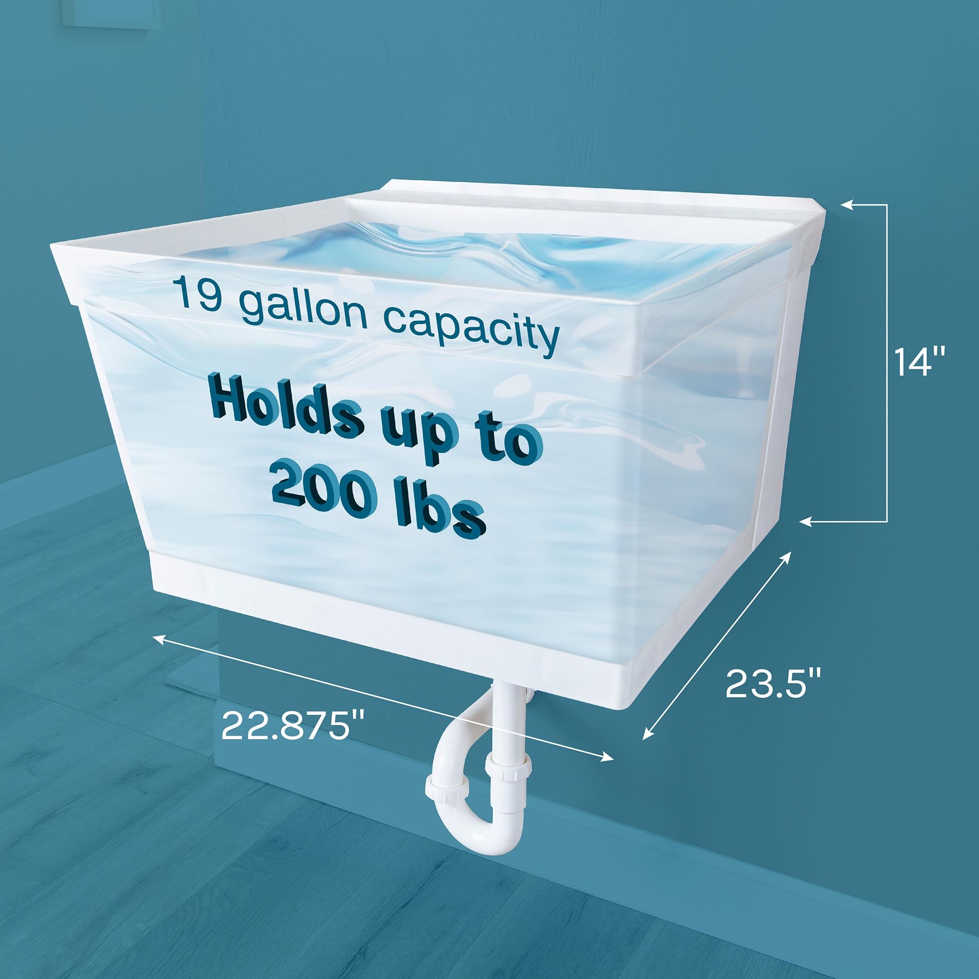 23" L x 24" W Wall Mount Laundry Sink