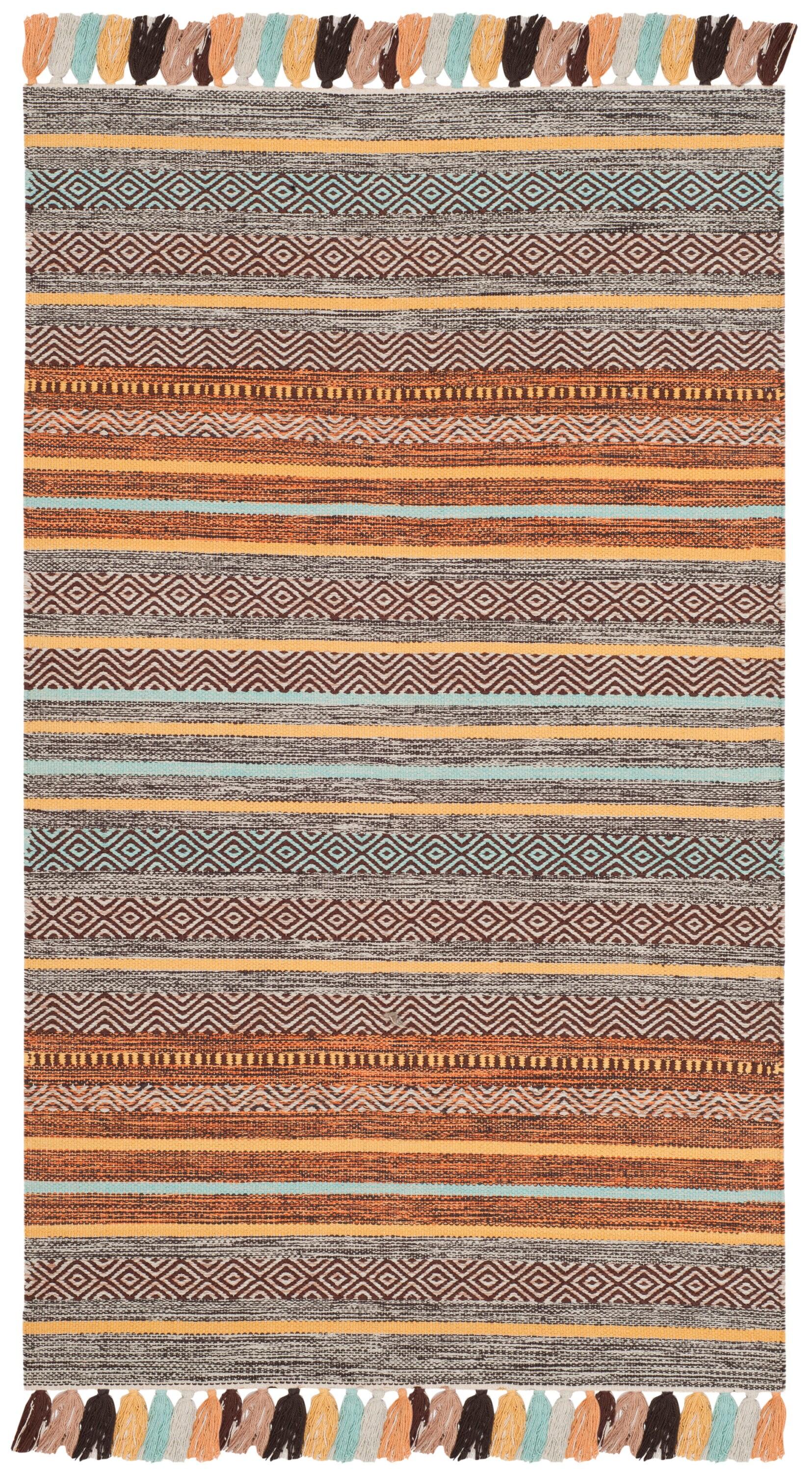 Montauk MTK901 Hand Woven Area Rug - Turquoise/Brown - 3'x5' - Safavieh.