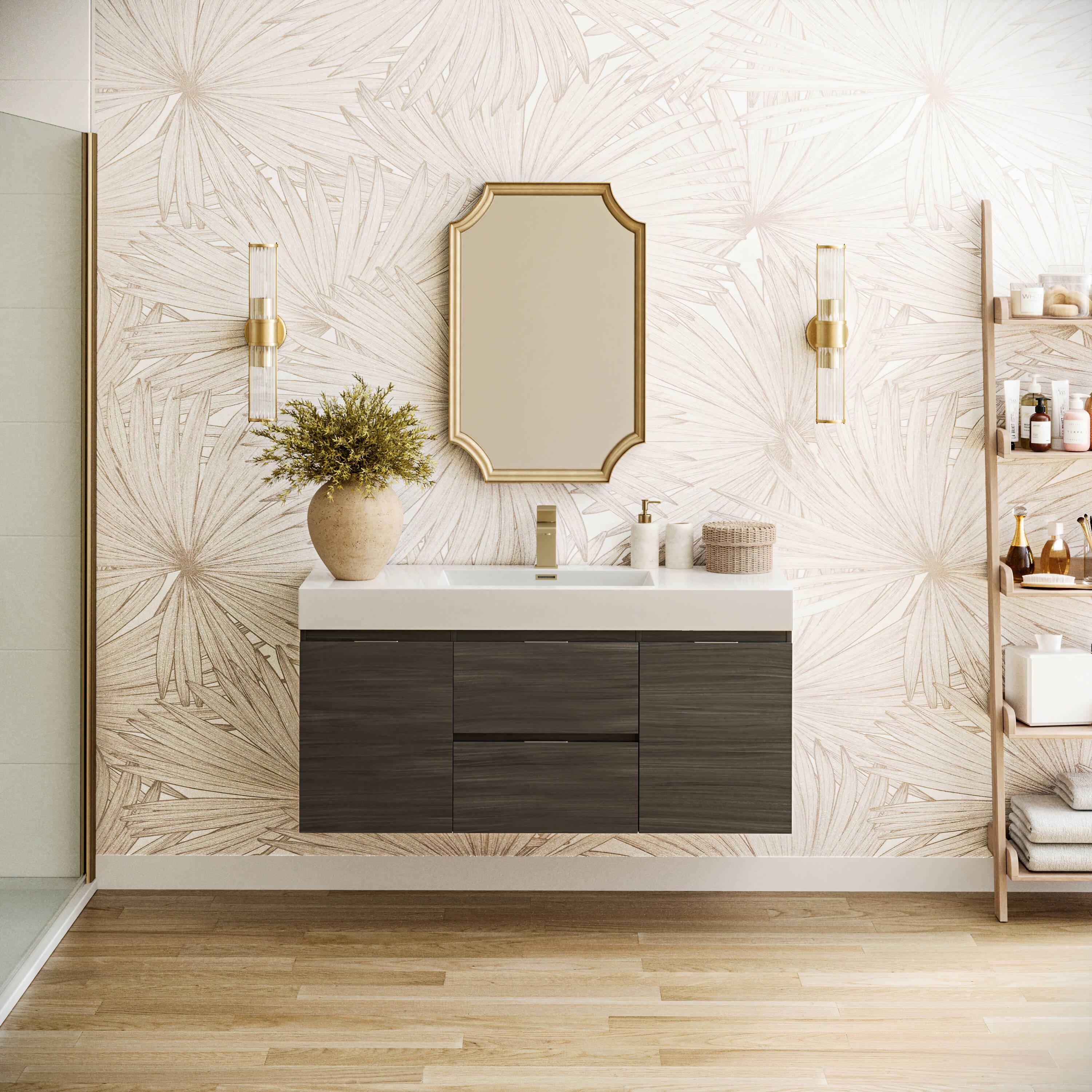 Valencia 48" Wall Mount Single Sink Bathroom Vanity with Top and Sink (Faucet Not Included)