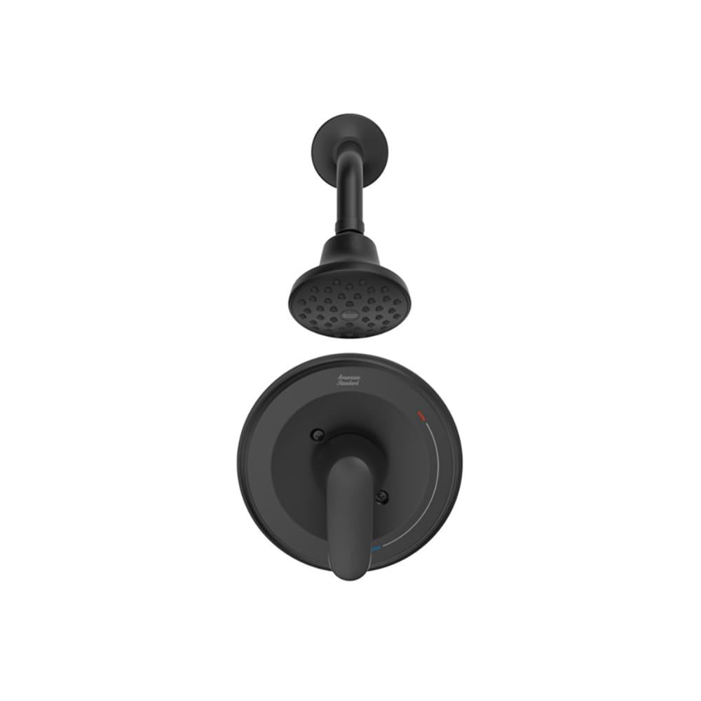 Matte Black Wall Mounted Metal Shower Head with Lever Handle