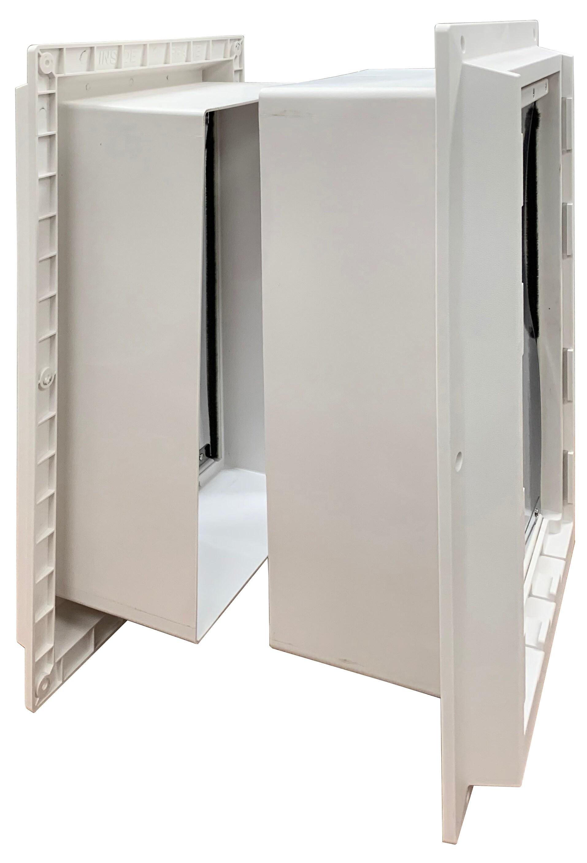 Ideal Pet Products Wall Entry Pet Door Double Flap for Walls with Built-in Telescoping Tunnel and Lock-Out Slide, Extra Large, White (WEPD2XL)