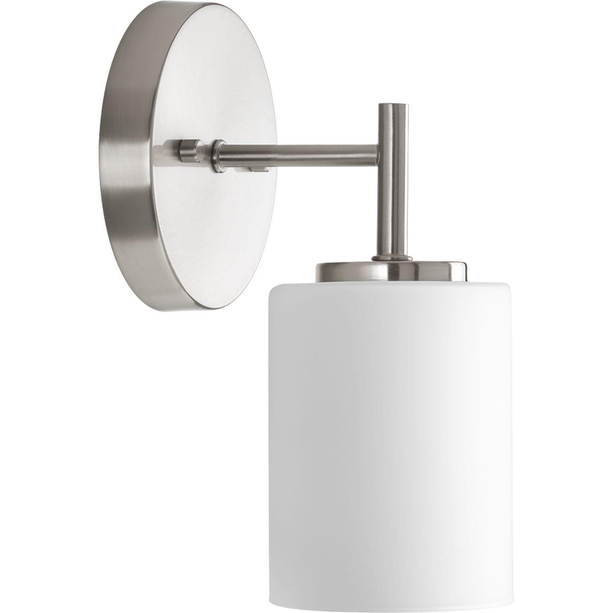 Progress Lighting Replay 1-Light Bath & Vanity, Brushed Nickel, Porcelain, Up/Down Mounting, Shade Included